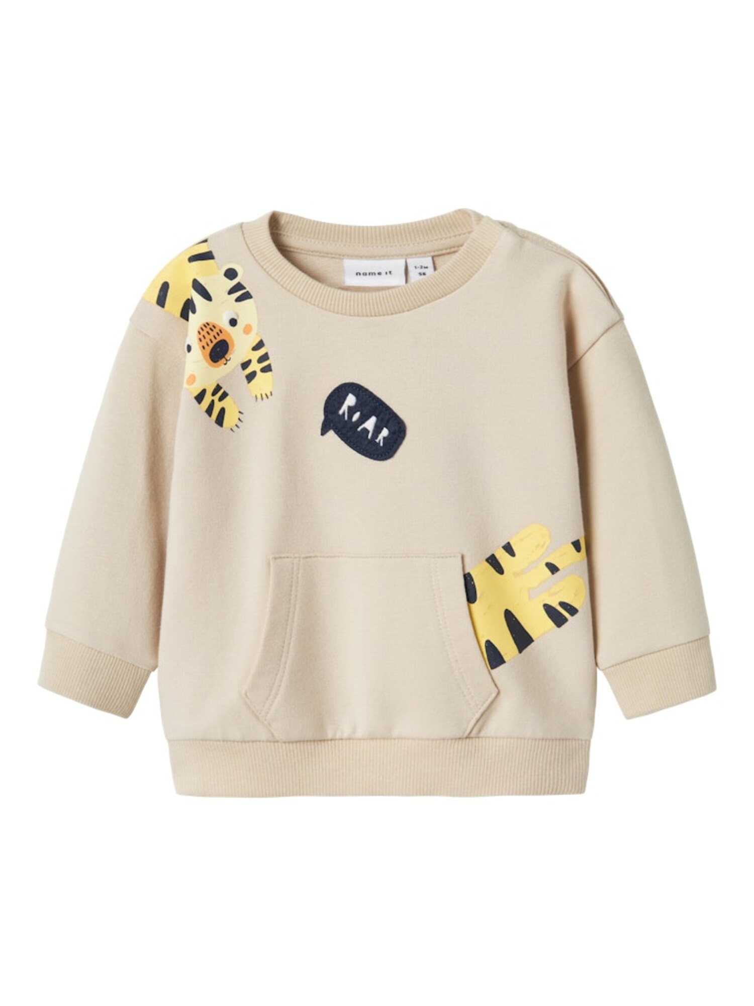 NAME IT Bluză de molton NBMHack  bej închis / galben / negru / alb