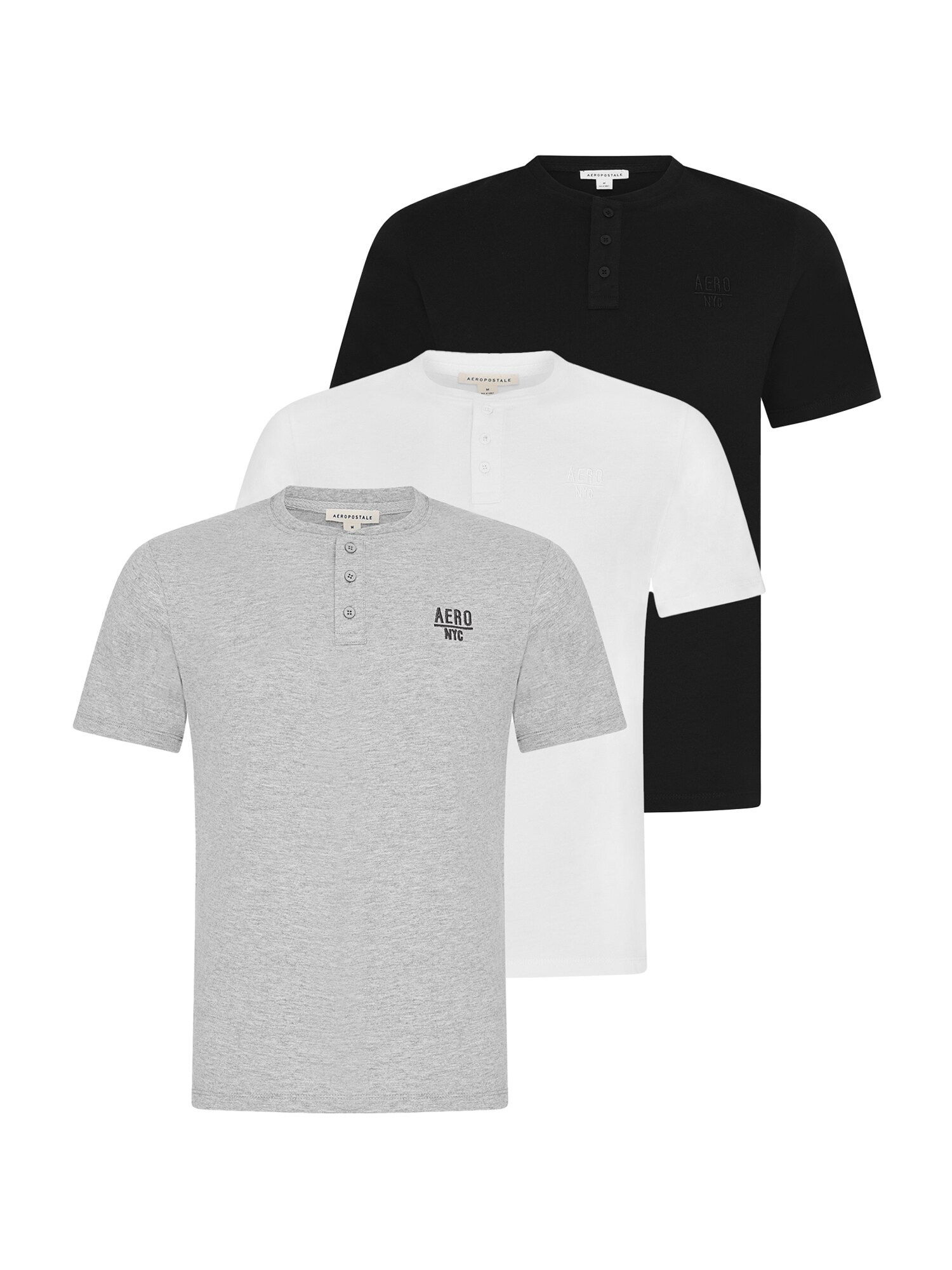 AÈROPOSTALE Marškinėliai  pilka / juoda / balta