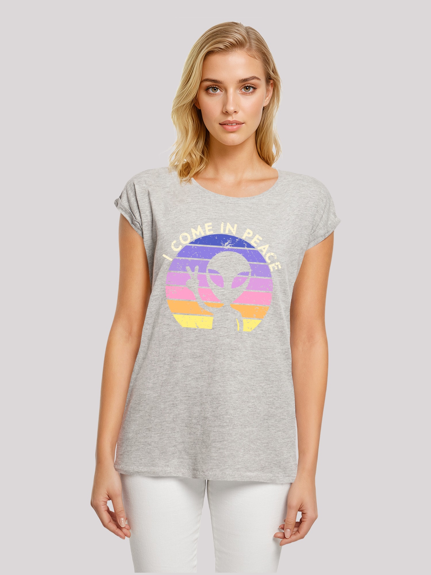 Thumbnail - F4NT4STIC T-Shirt Alien Peace Sunset