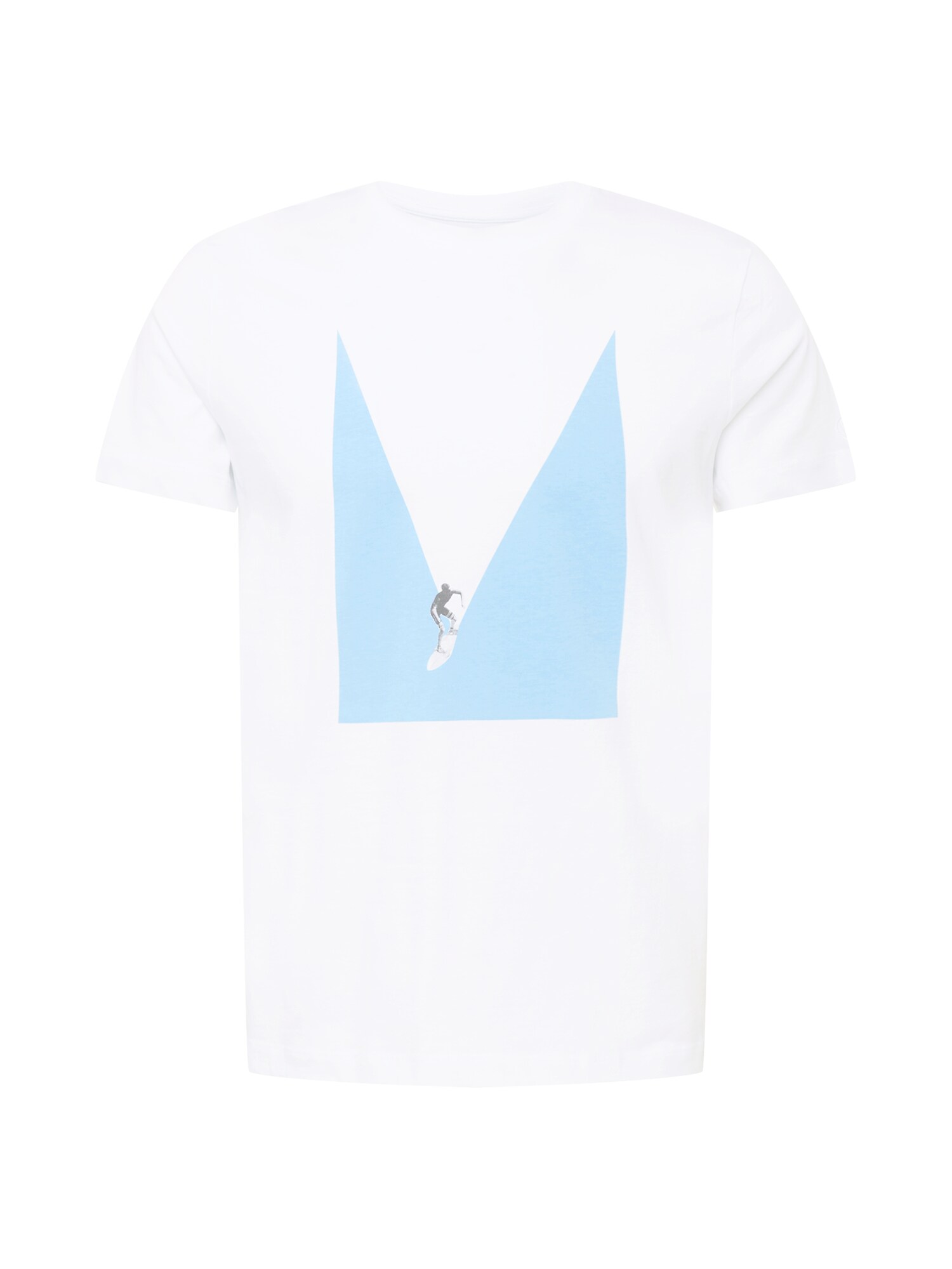 WESTMARK LONDON Marškinėliai 'WAKEBOARD' balta / šviesiai mėlyna / pilka