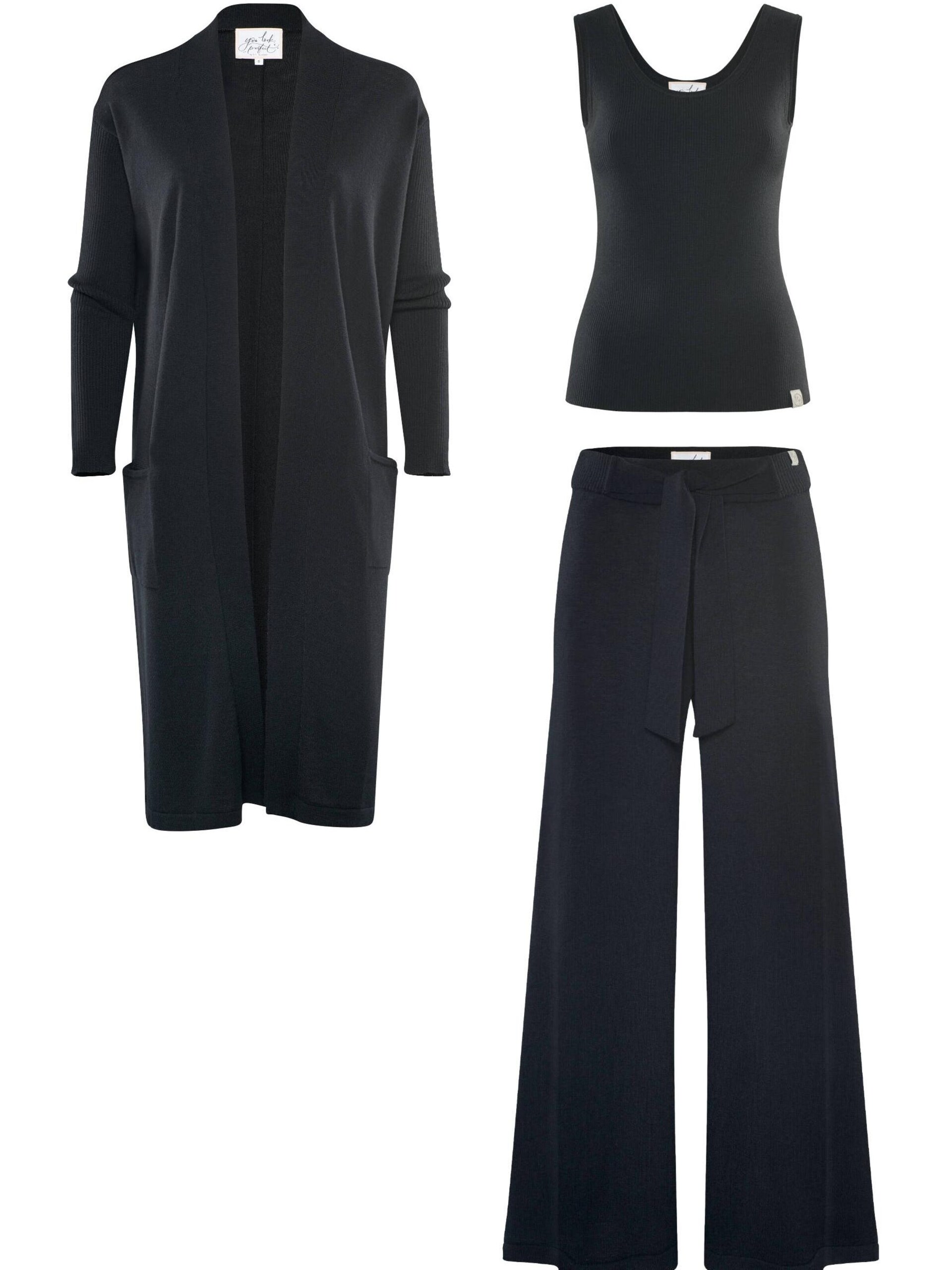YOU LOOK PERFECT Hemmadräkt 'LOUNGEWEAR SET Cardigan Blossom & Top Blossom & Pants Bailey' dam