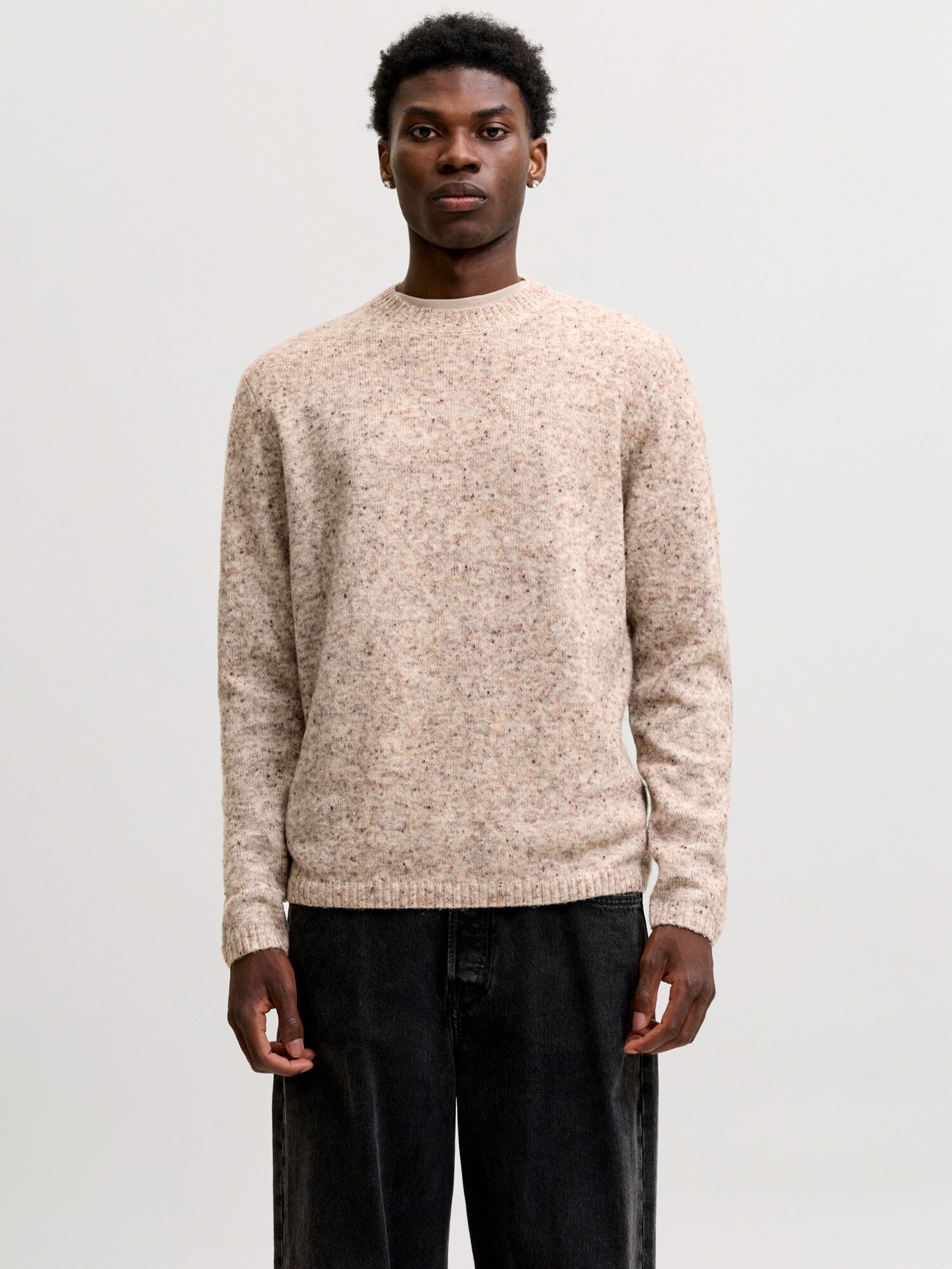 JACK & JONES Pulover JJENIEL bej amestecat
