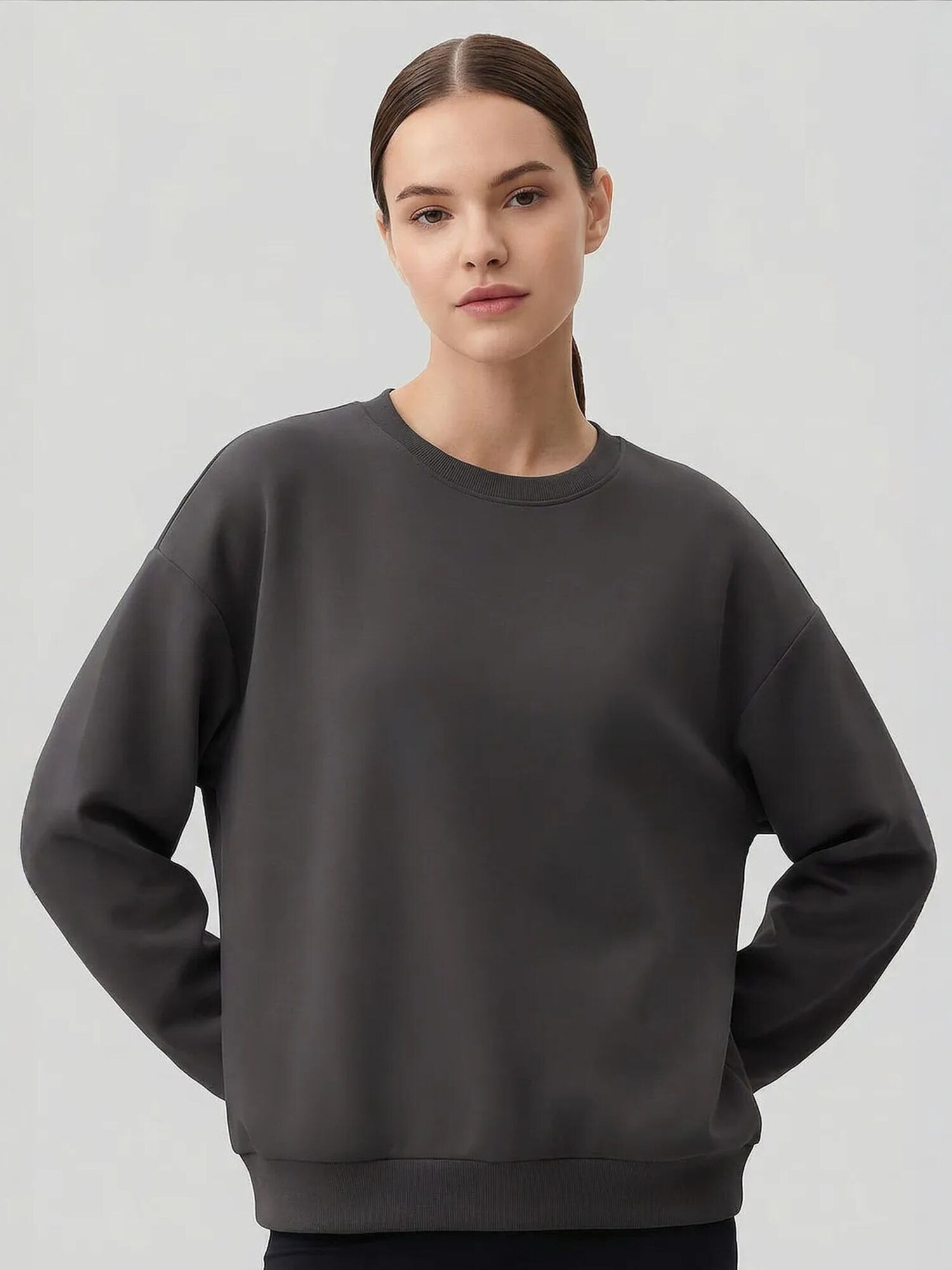 Tommy Life Sweater majica 'Sweatshirts' antracit siva