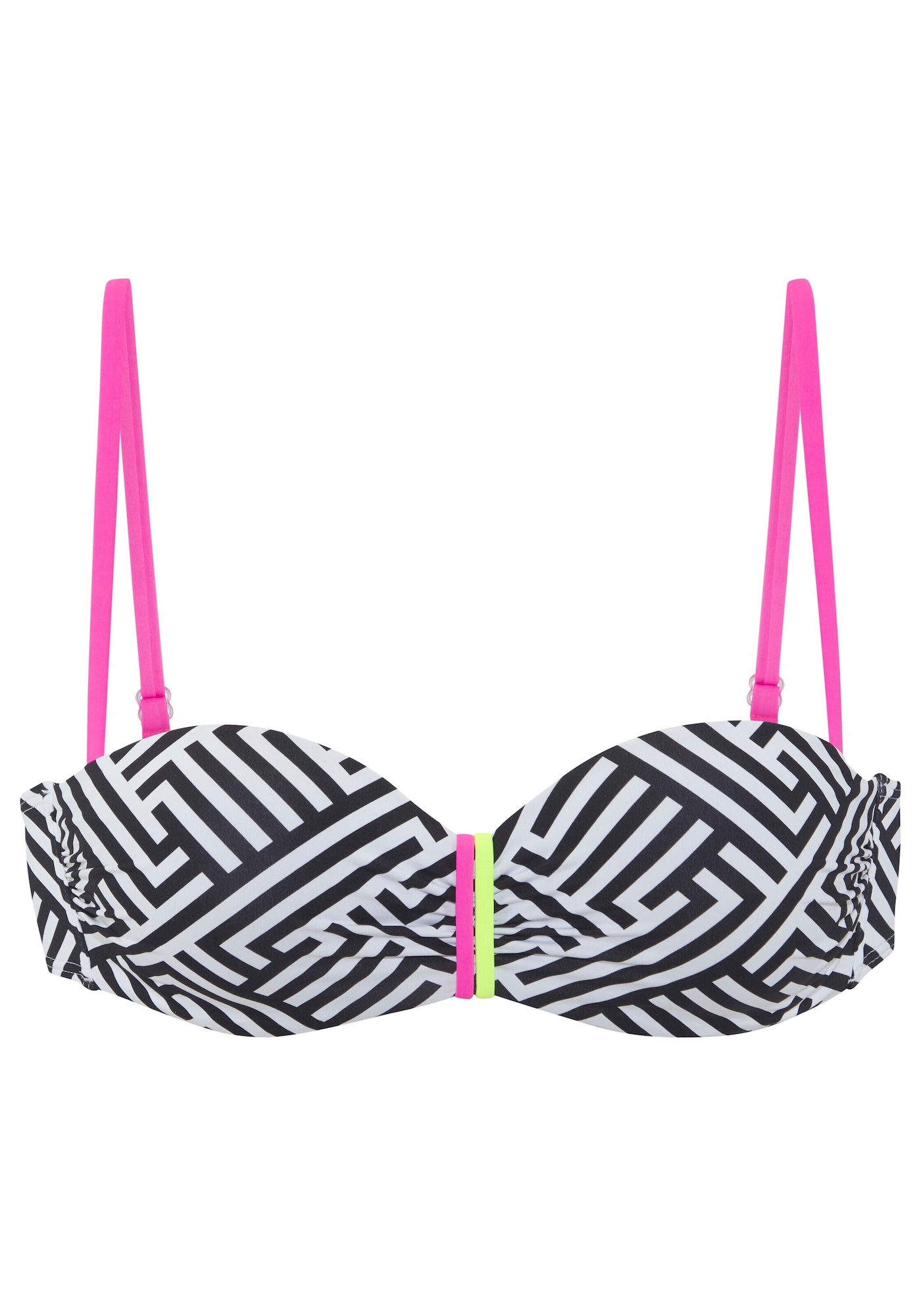 BUFFALO Sutien costum de baie  galben neon / roz / negru / alb