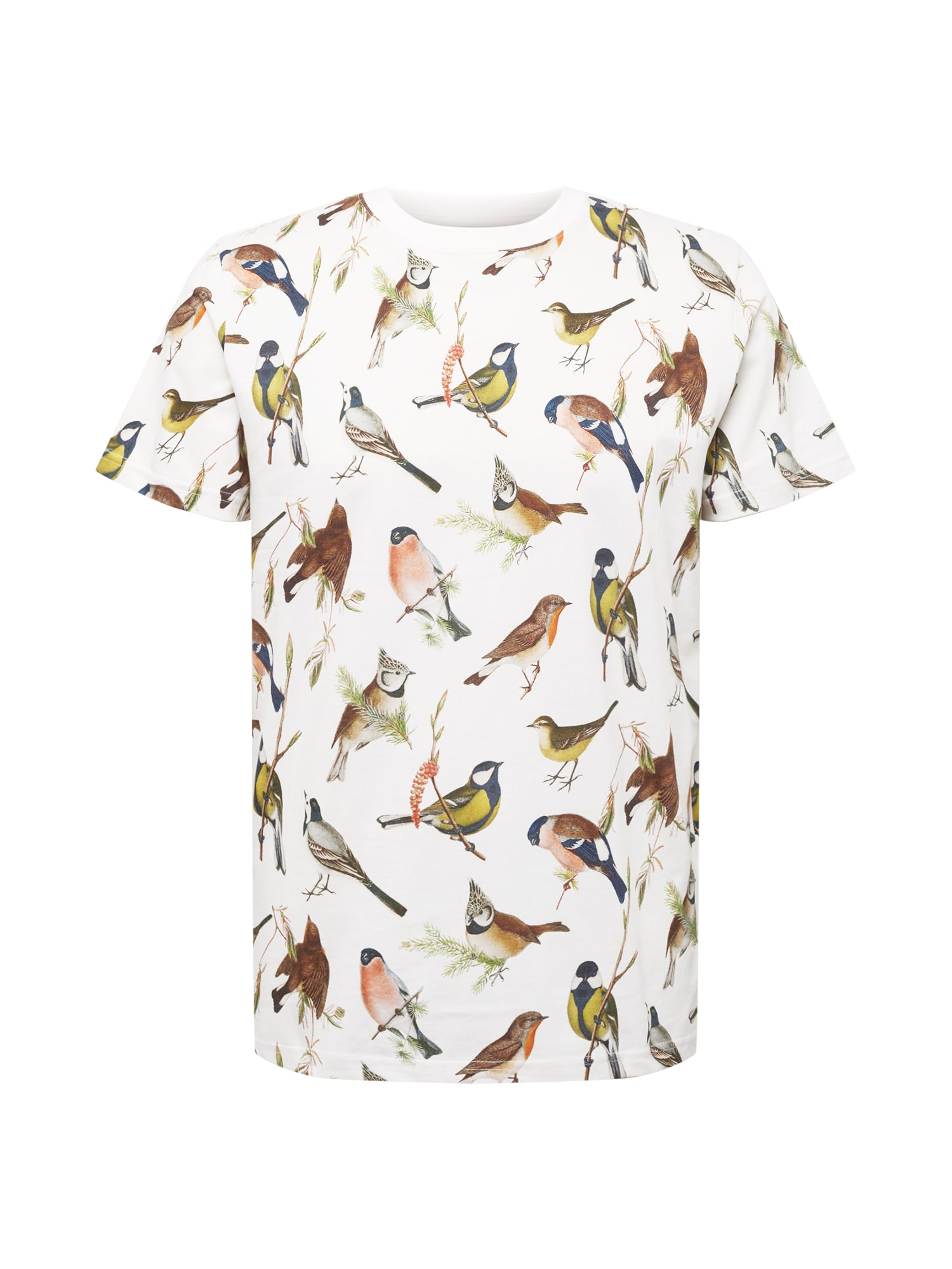 DEDICATED. Marškinėliai 'Stockholm Autumn Birds' balta / mišrios spalvos