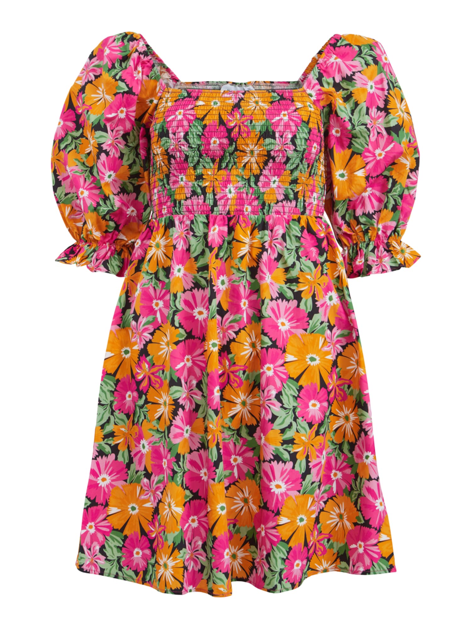 Vila VILA Kleid 'COLMENA' grün / orange / pink / schwarz / weiß