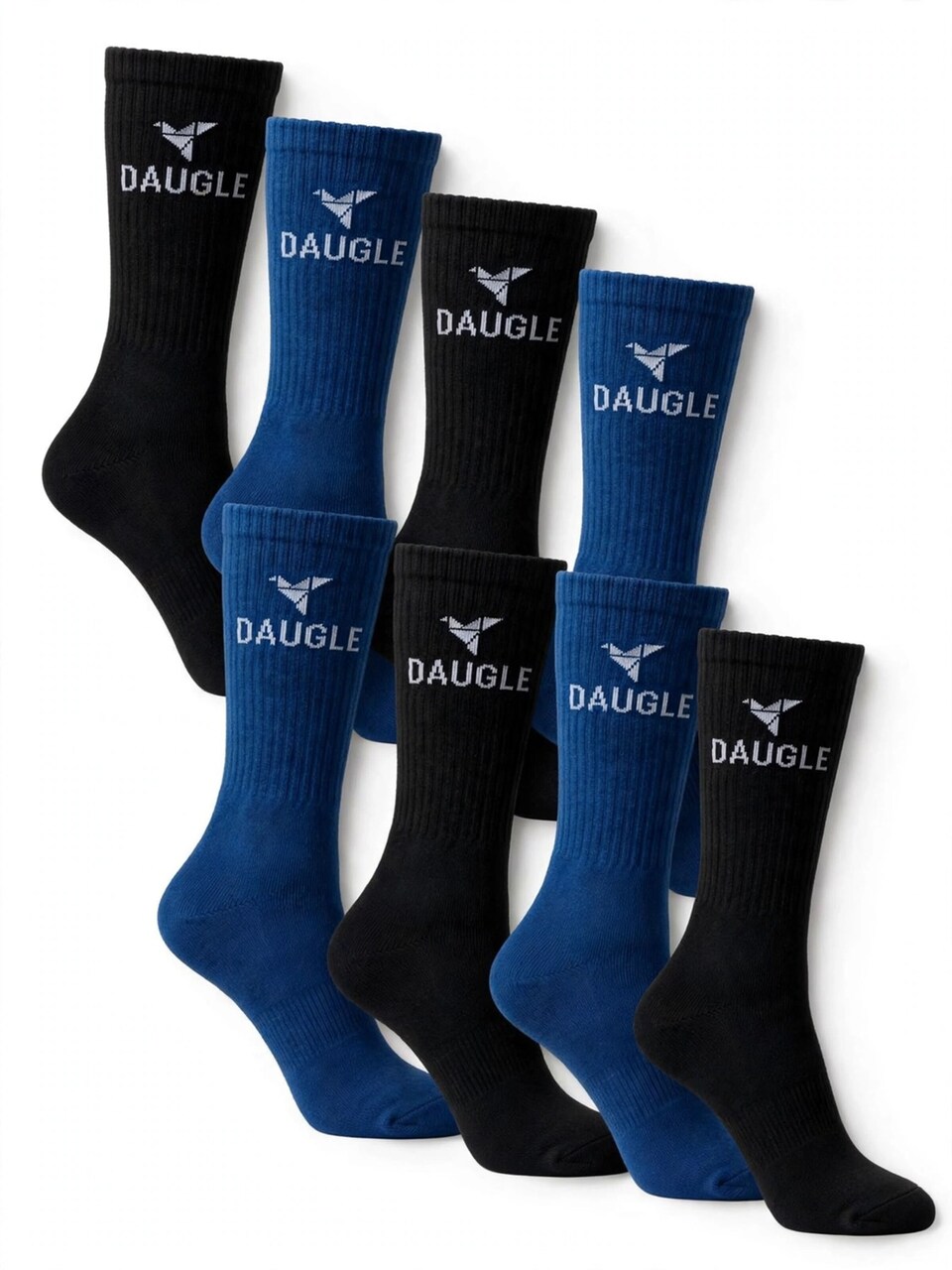 Sportsockor 'Daugle Sport Crew Socks 2-Pack (Blue, Black)'