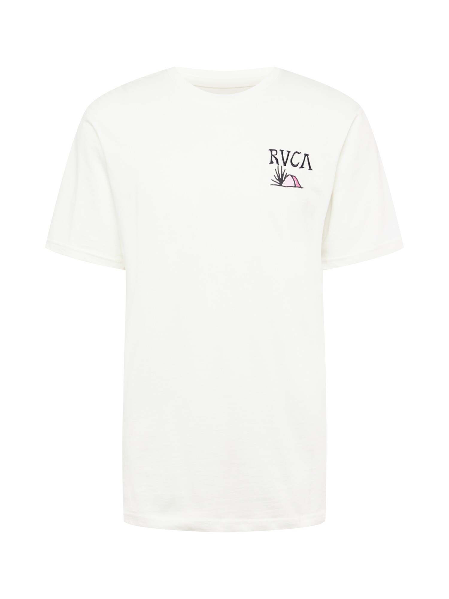 RVCA Marškinėliai 'DESERT TRAIL' rožių spalva / ryškiai rožinė spalva / juoda / balta