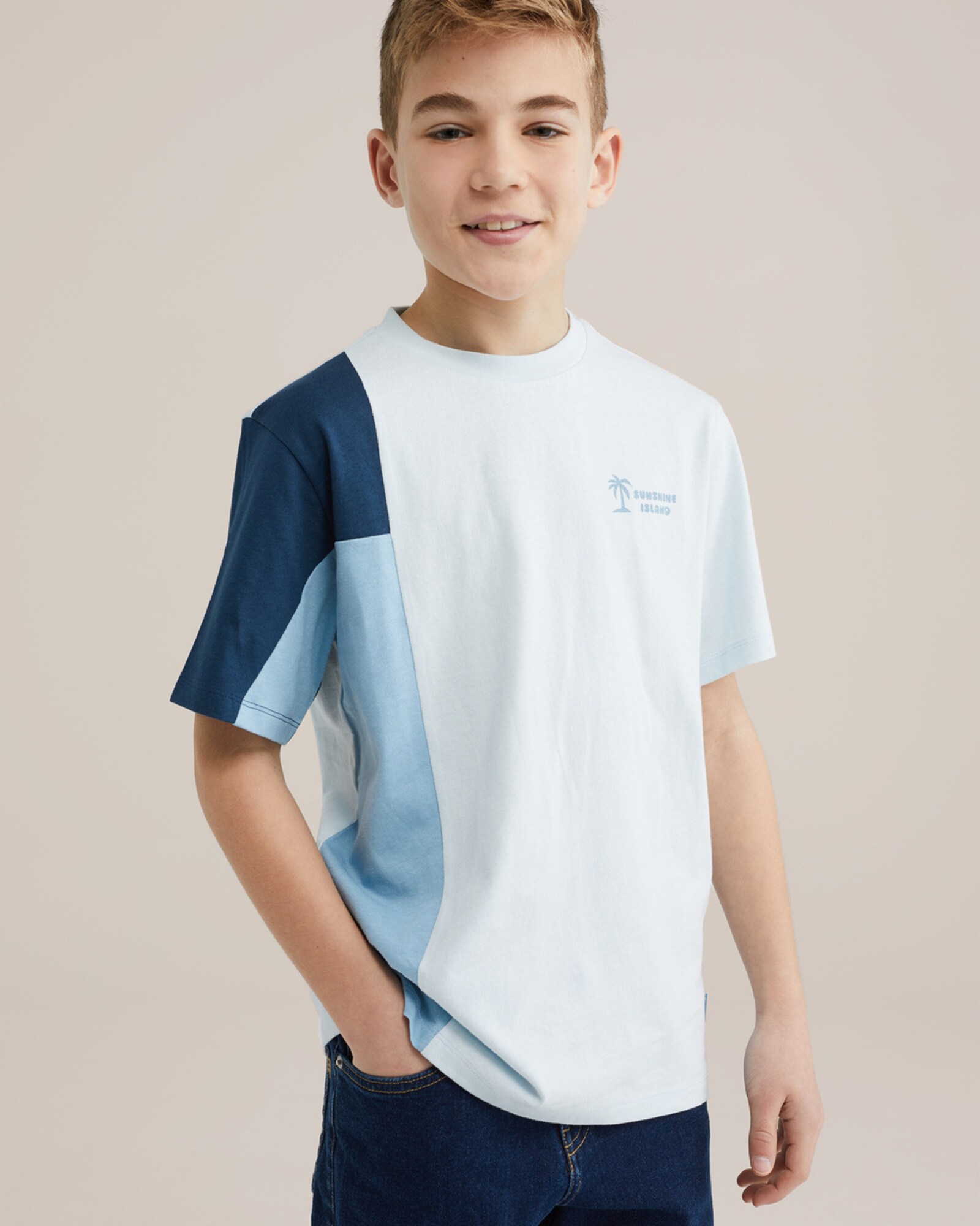 WE Fashion Póló  tengerészkék / opál / pasztellkék termék 2. képe
