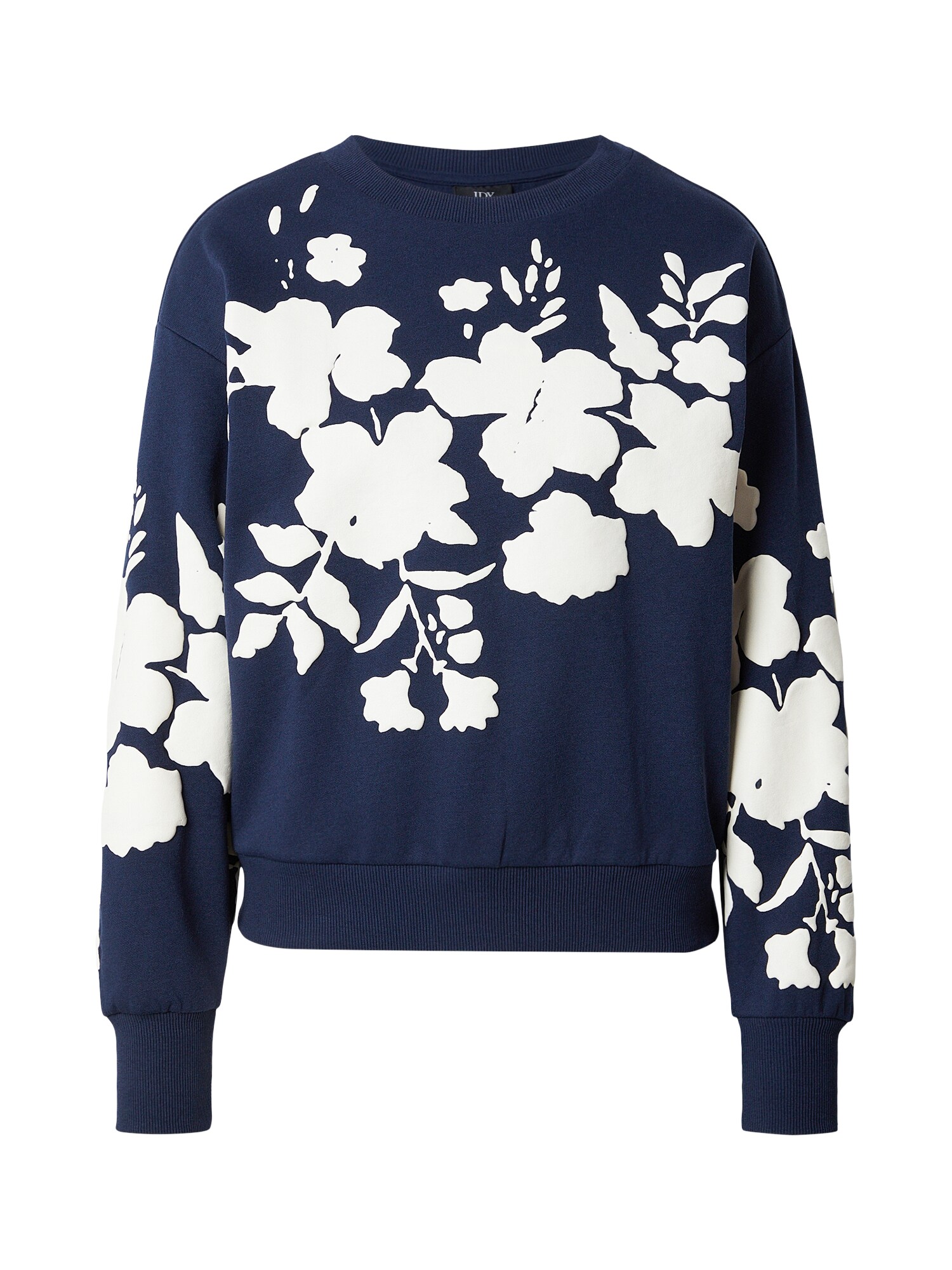 JDY Bluză de molton JDYCOLUM  crem / bleumarin