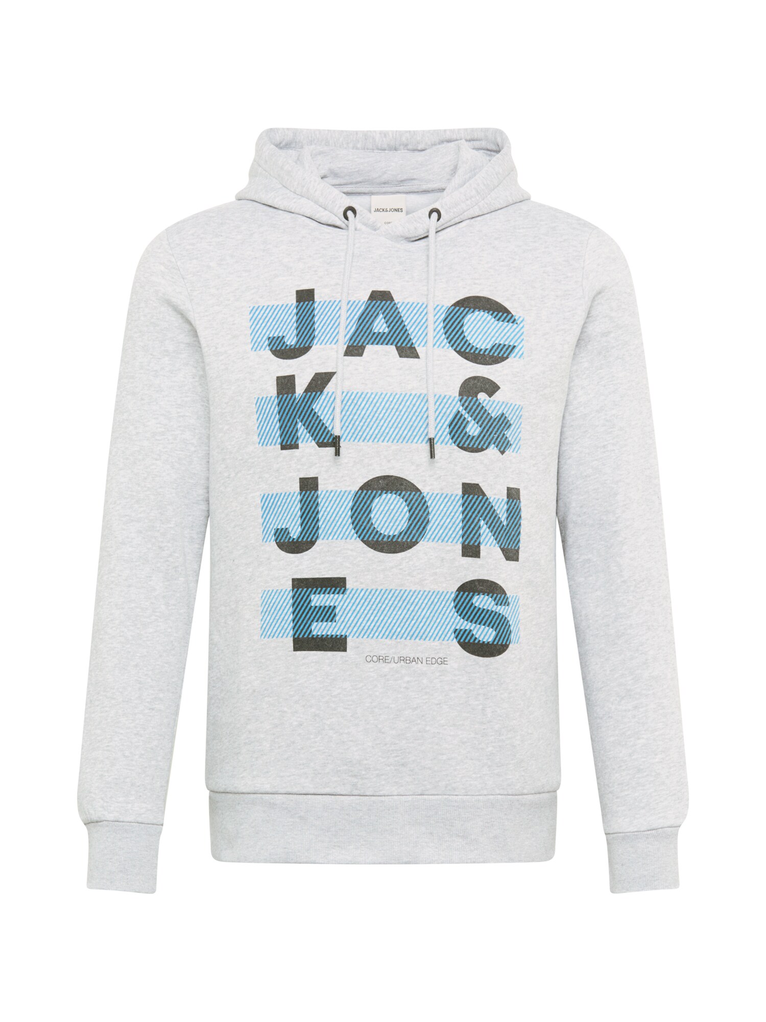 JACK & JONES Megztinis be užsegimo 'JUMBO'  margai pilka / mėlyna / juoda