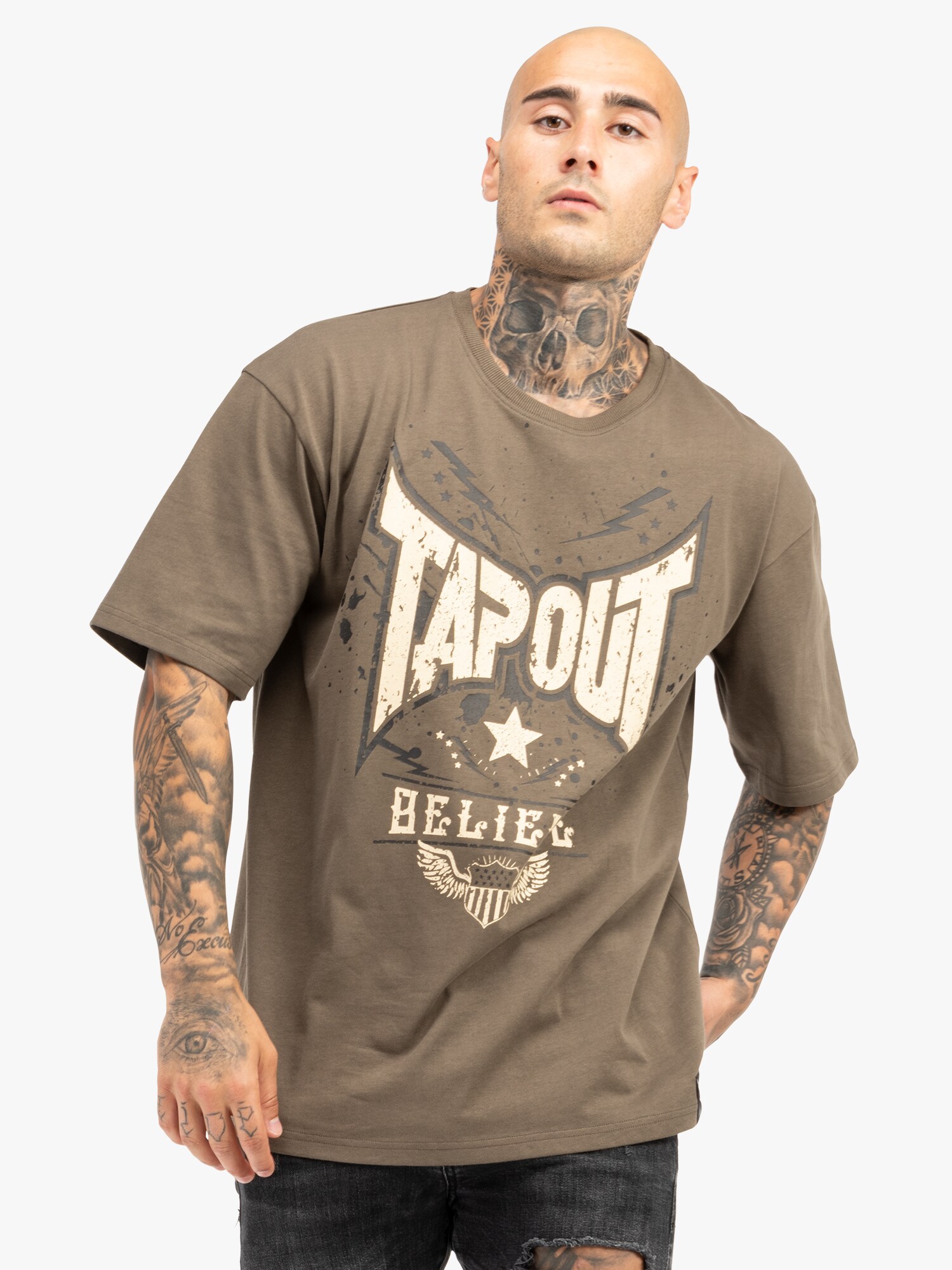 Tapout Póló ' DOYLEN '  barna / sárga / szürke / fekete termék 2. képe