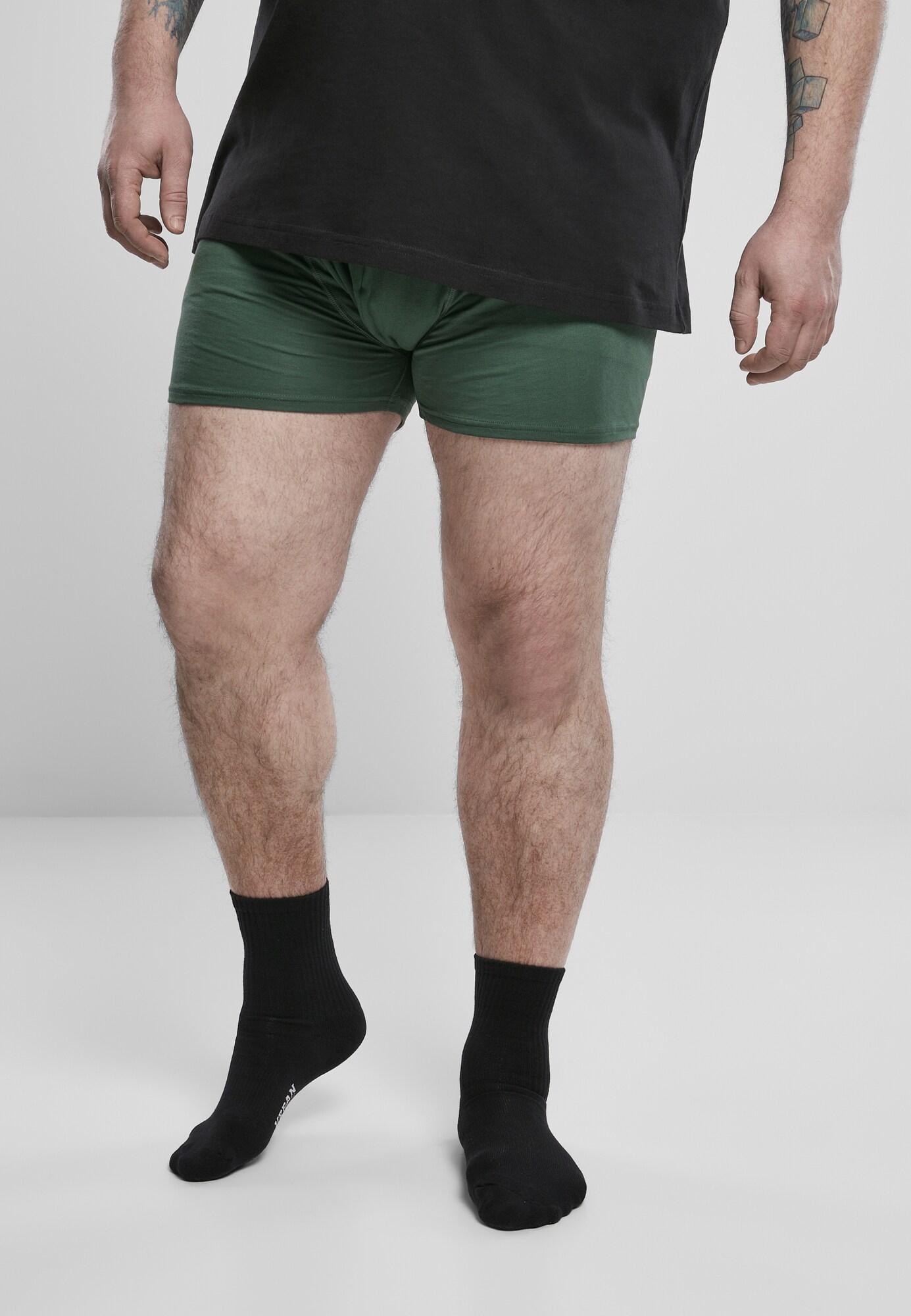 Urban Classics Boxerky tmavozelená / čierna / biela (obrázok 4)