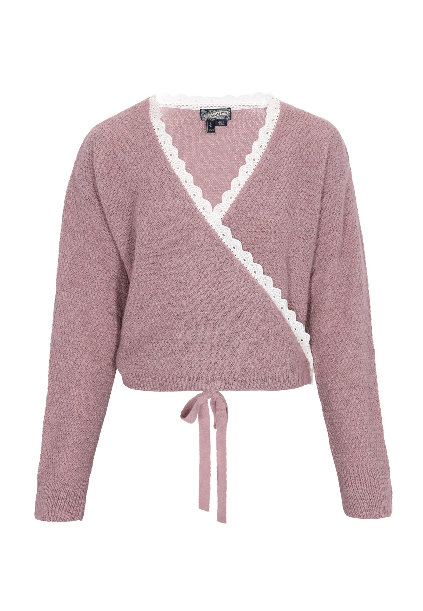 DreiMaster Vintage Geacă tricotată  roz pal / alb