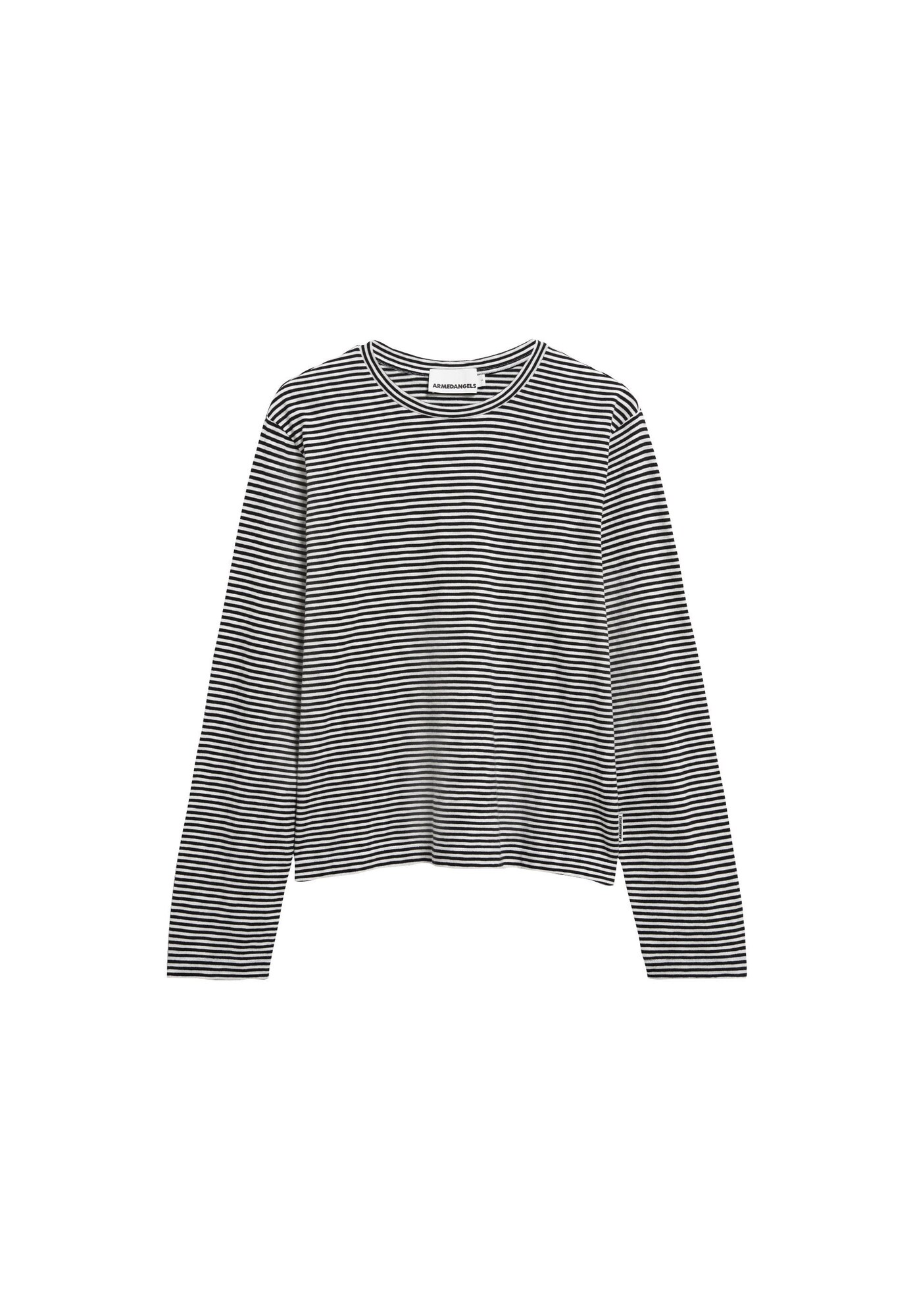 ARMEDANGELS Tricou Slub negru / alb