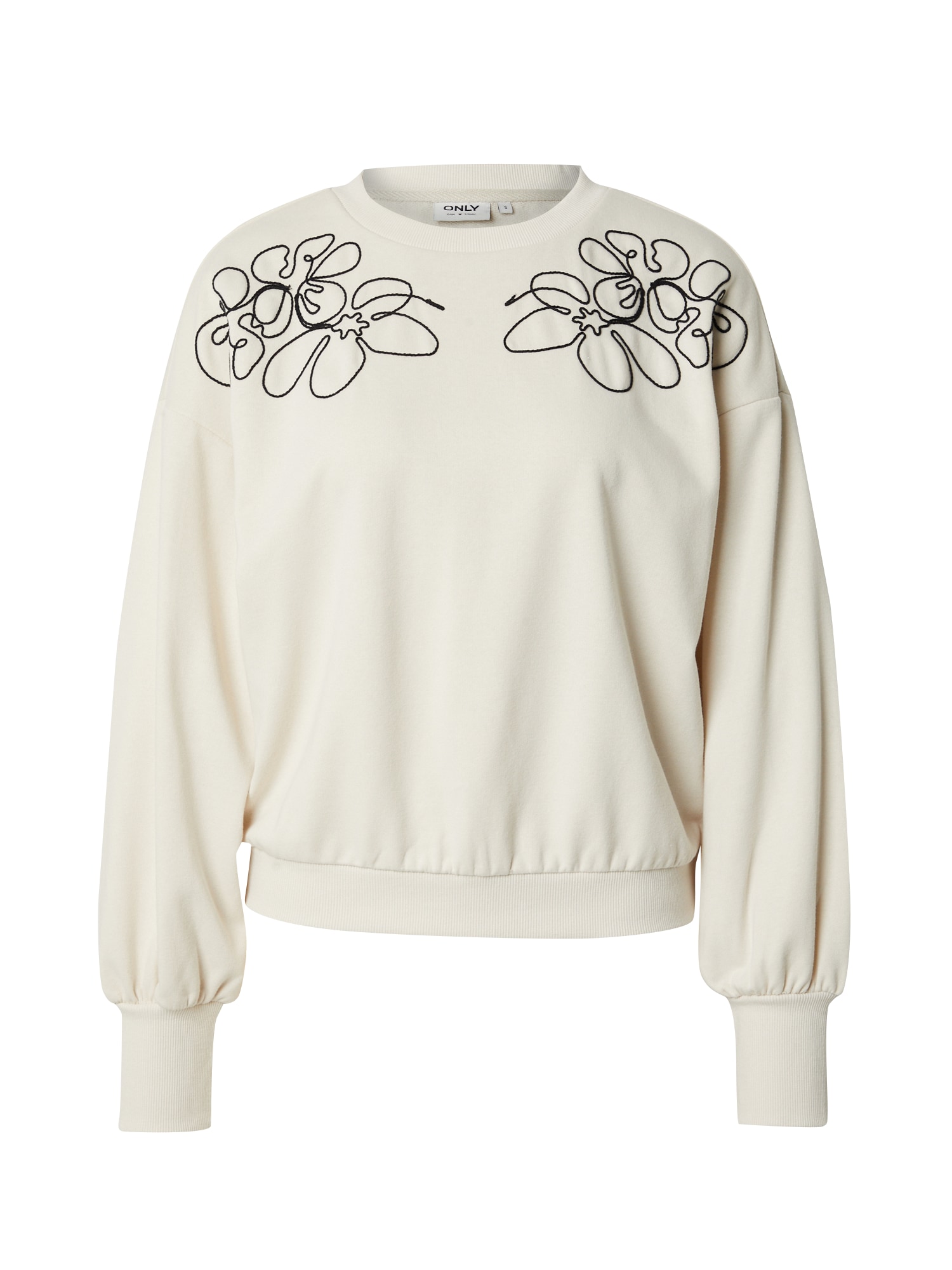 ONLY Bluză de molton BROOKE  bej / negru