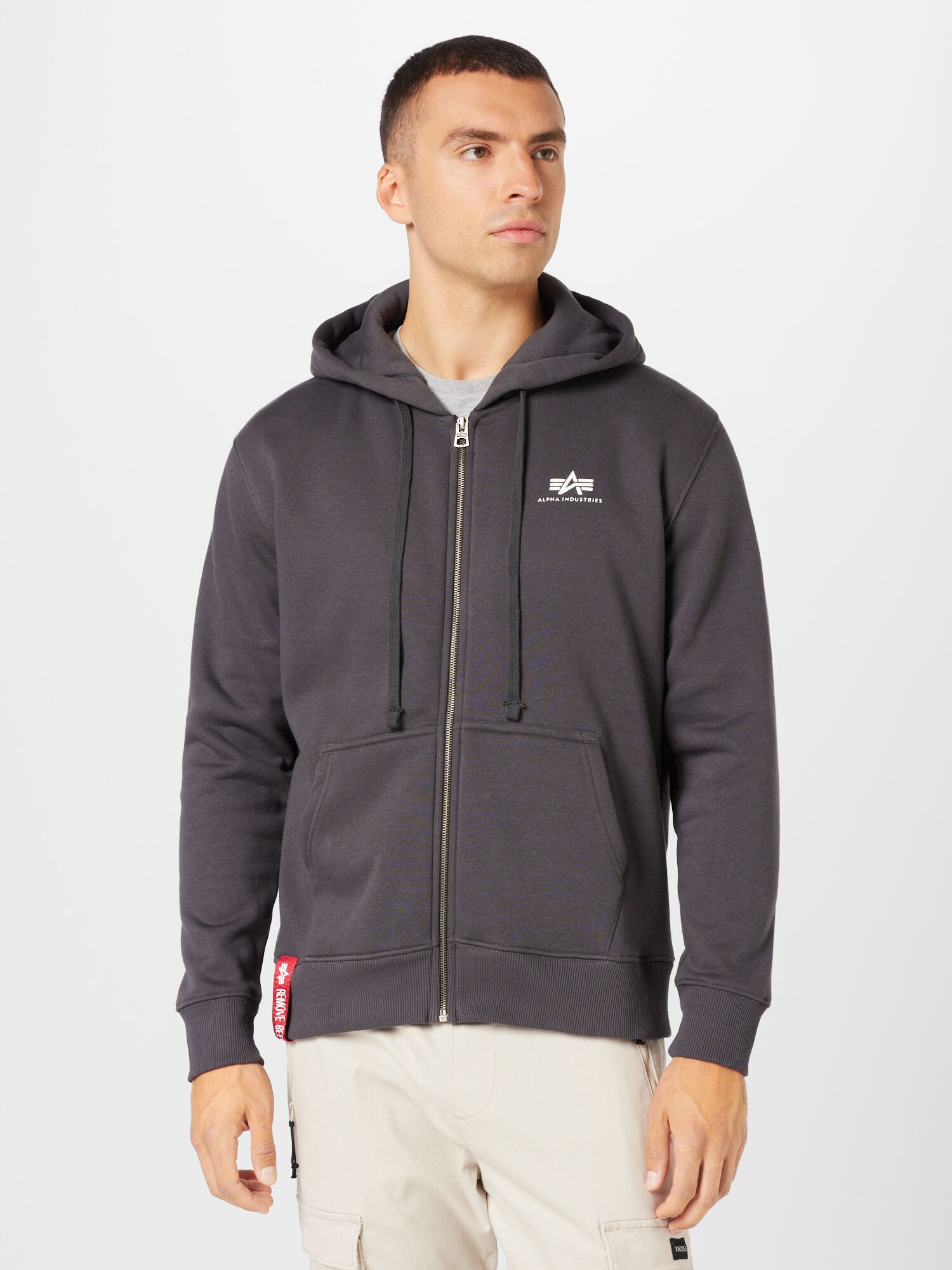 ALPHA INDUSTRIES Tréning dzseki  sötétszürke / fehér termék 2. képe