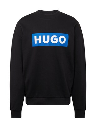 HUGO Sweatshirt ‘Niero’ Azuur / Zwart / Wit