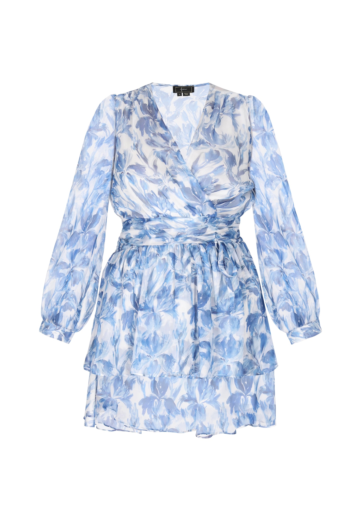 faina Vestido  azul / blanco