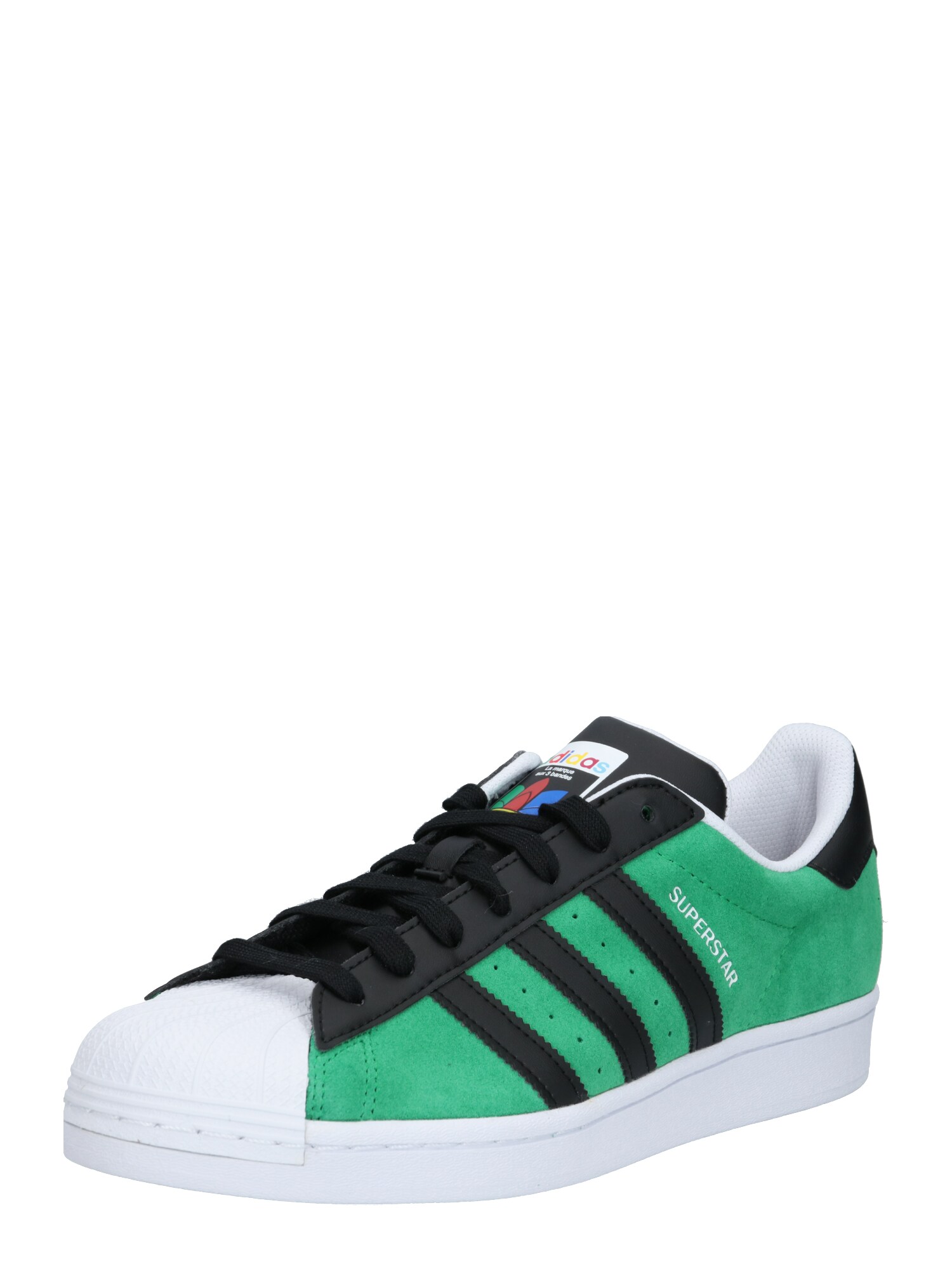 ADIDAS ORIGINALS Sportbačiai be auliuko 'SUPERSTAR'  žalia / juoda / balta
