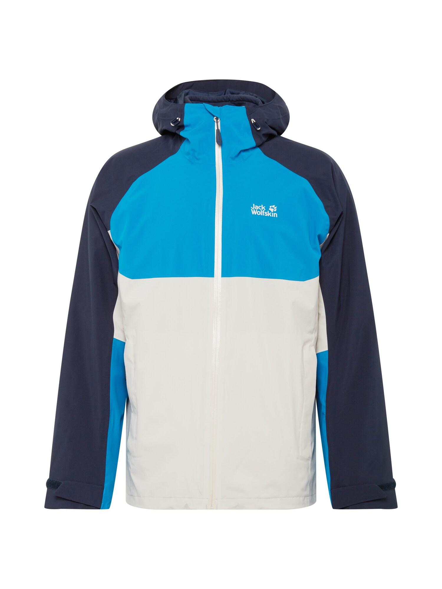 JACK WOLFSKIN Sportinė striukė 'MOUNT ISA'  tamsiai mėlyna / vandens spalva / balta