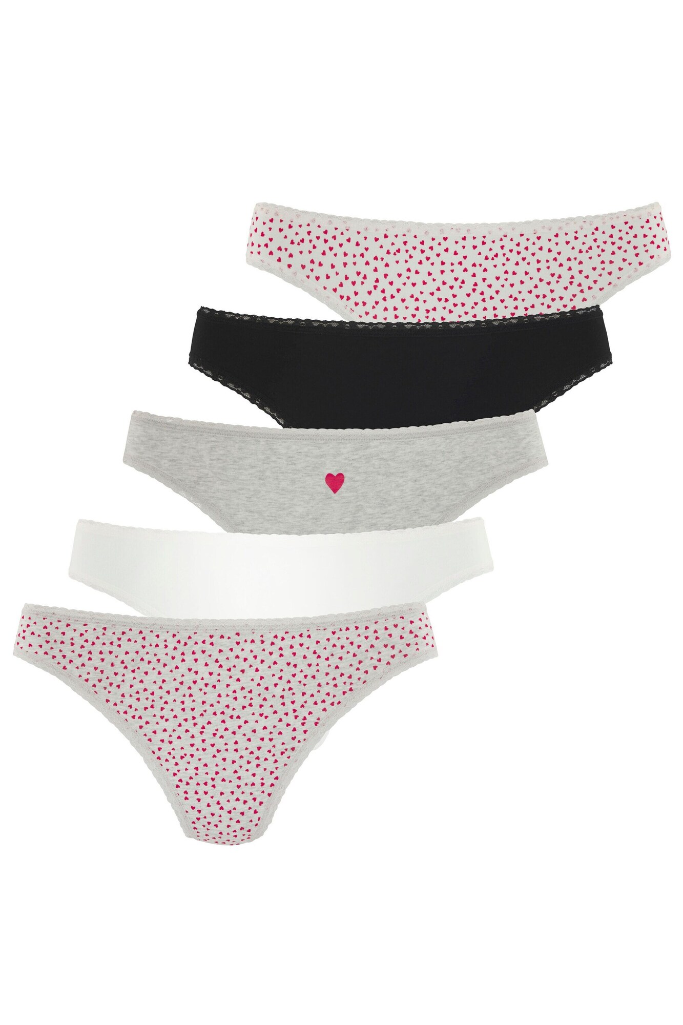 LASCANA Tanga  gri amestecat / roșu / negru / alb