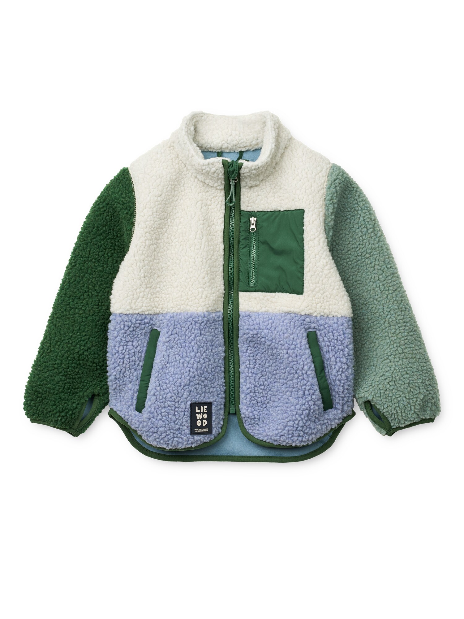 Liewood Geacă de primăvară-toamnă Nolan  albastru deschis / verde pastel / verde închis / alb