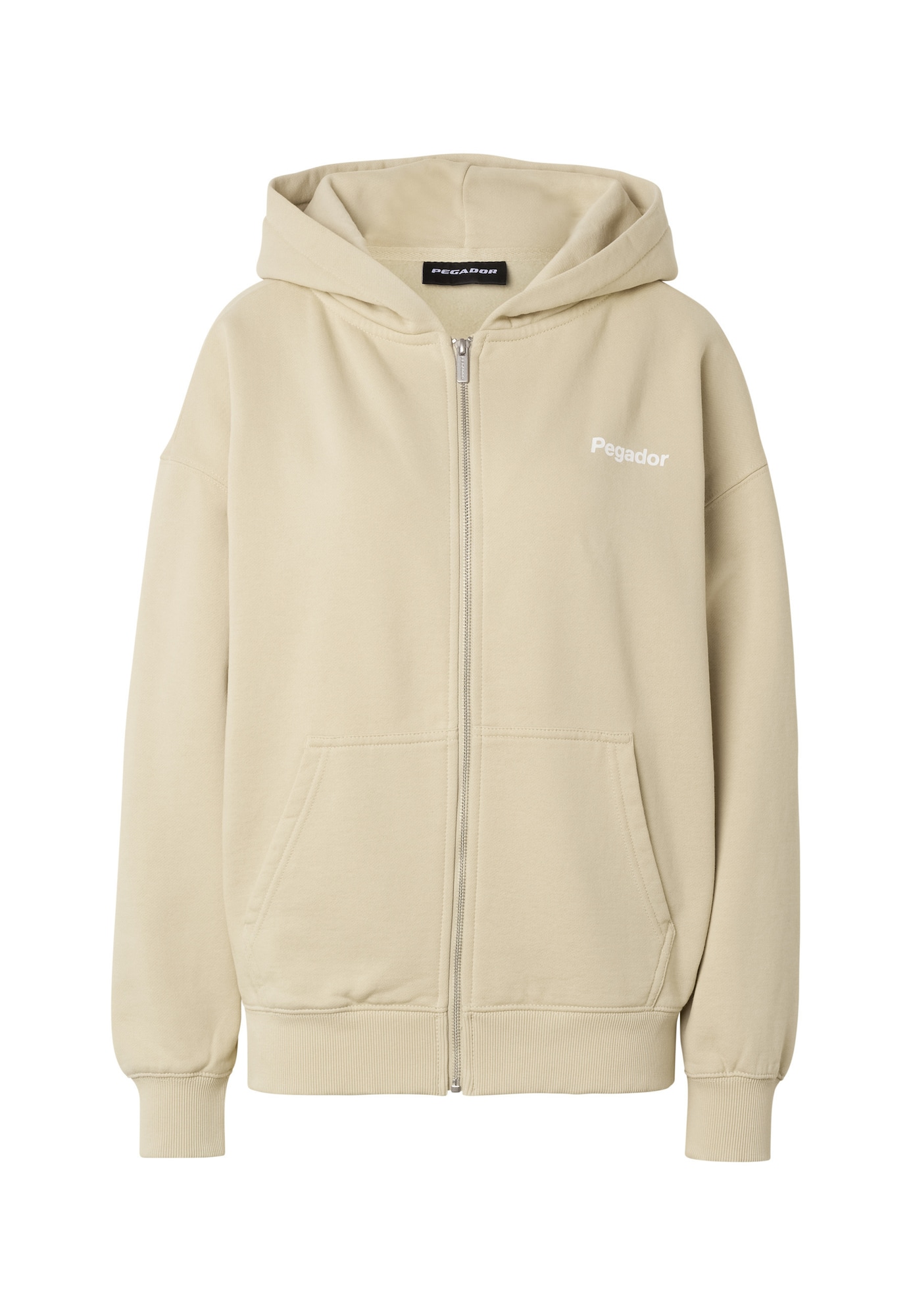 Pegador Sudadera con cremallera  beige / blanco