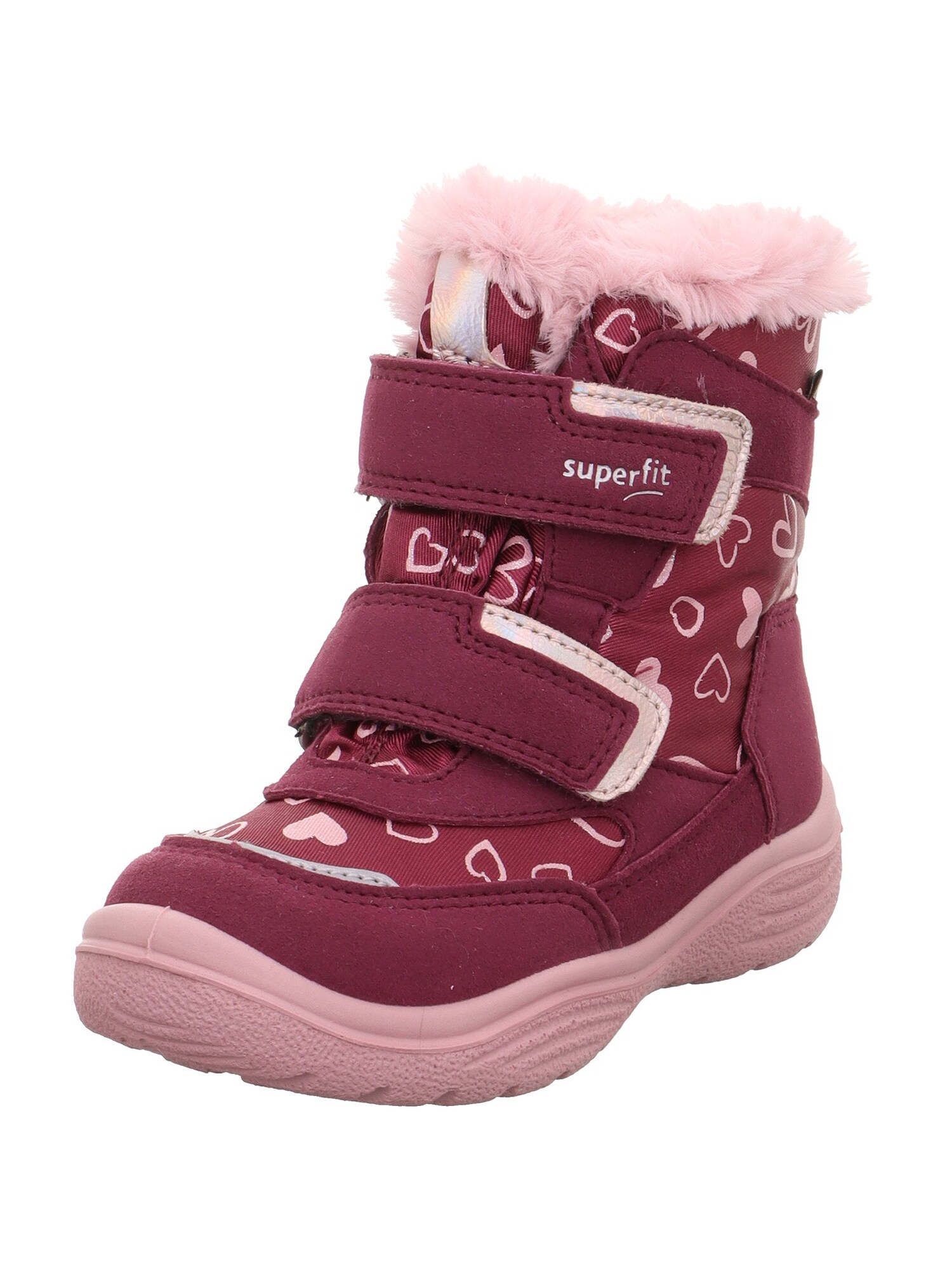 SUPERFIT Bocanci de zăpadă Crystal  auriu - roz / gri argintiu / roz / roșu burgundy