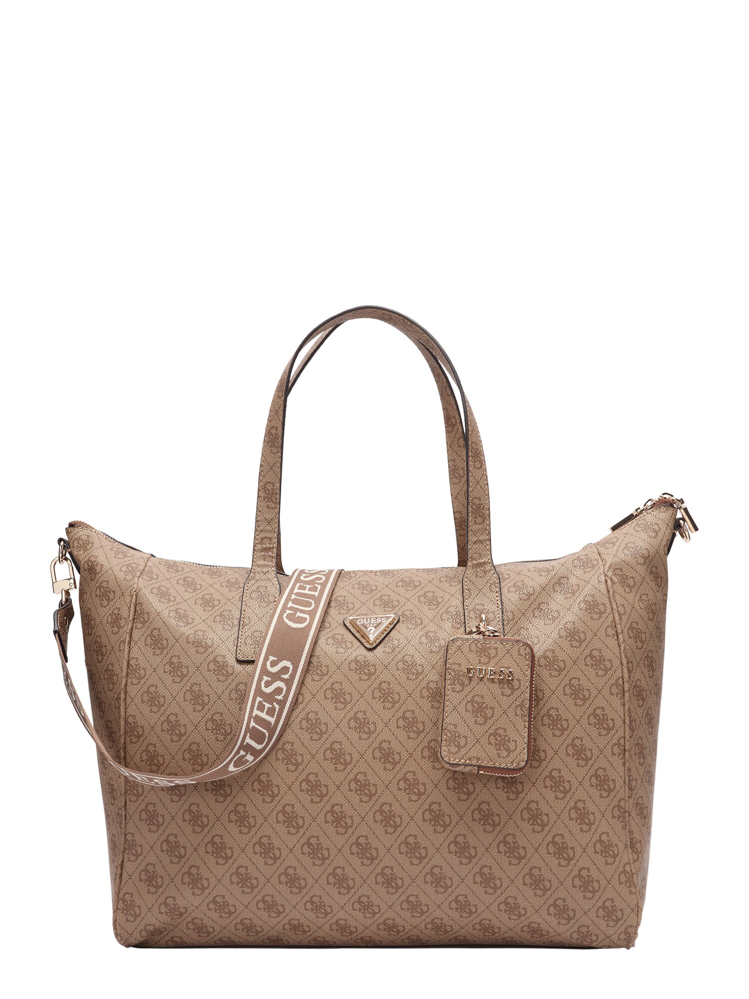 GUESS Shopper táska 'LATONA'  barna / brokát / fehér akciós termékkép 1
