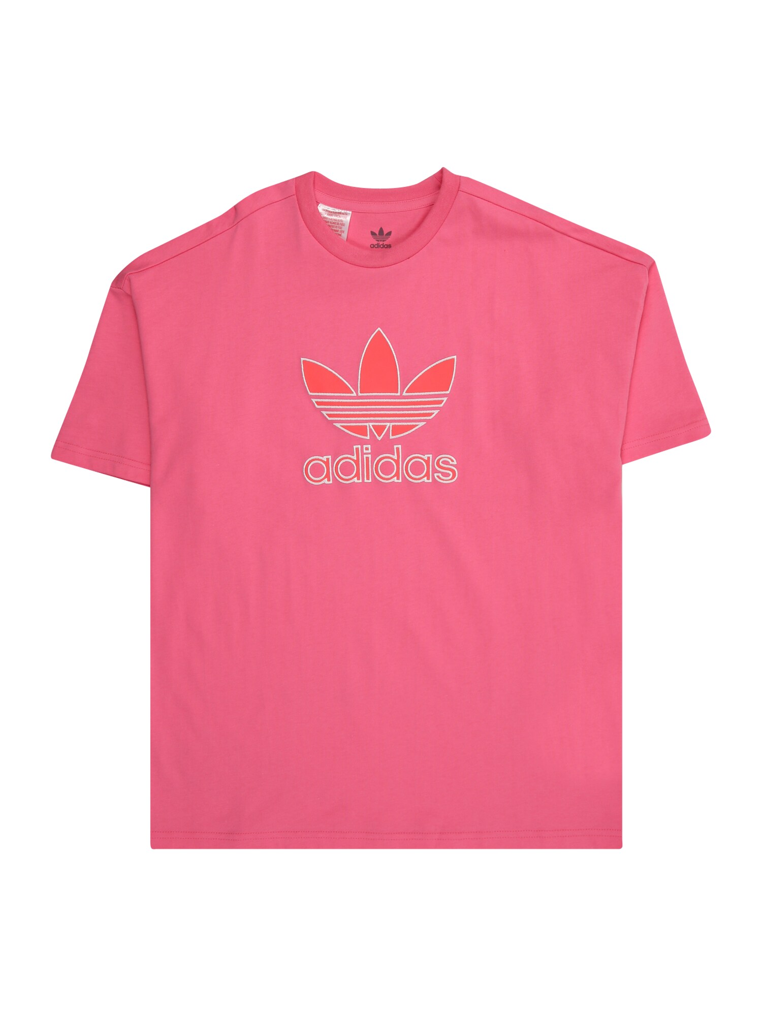 ADIDAS ORIGINALS Tricou Trefoil  roz / roșu deschis / alb