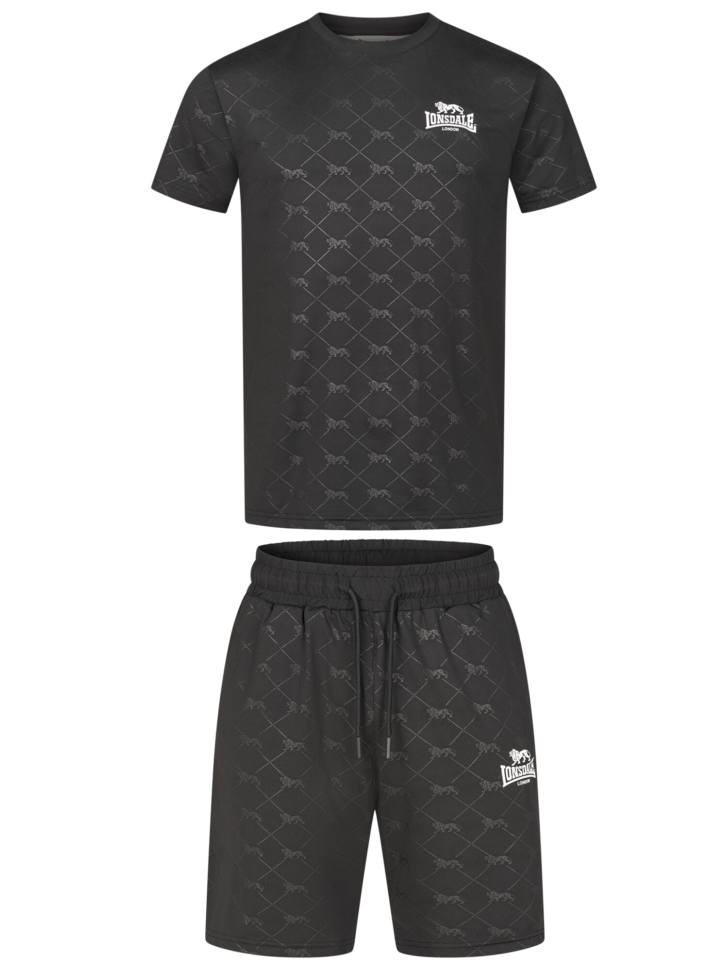 LONSDALE Costum de trening Prestwood  gri / negru / alb