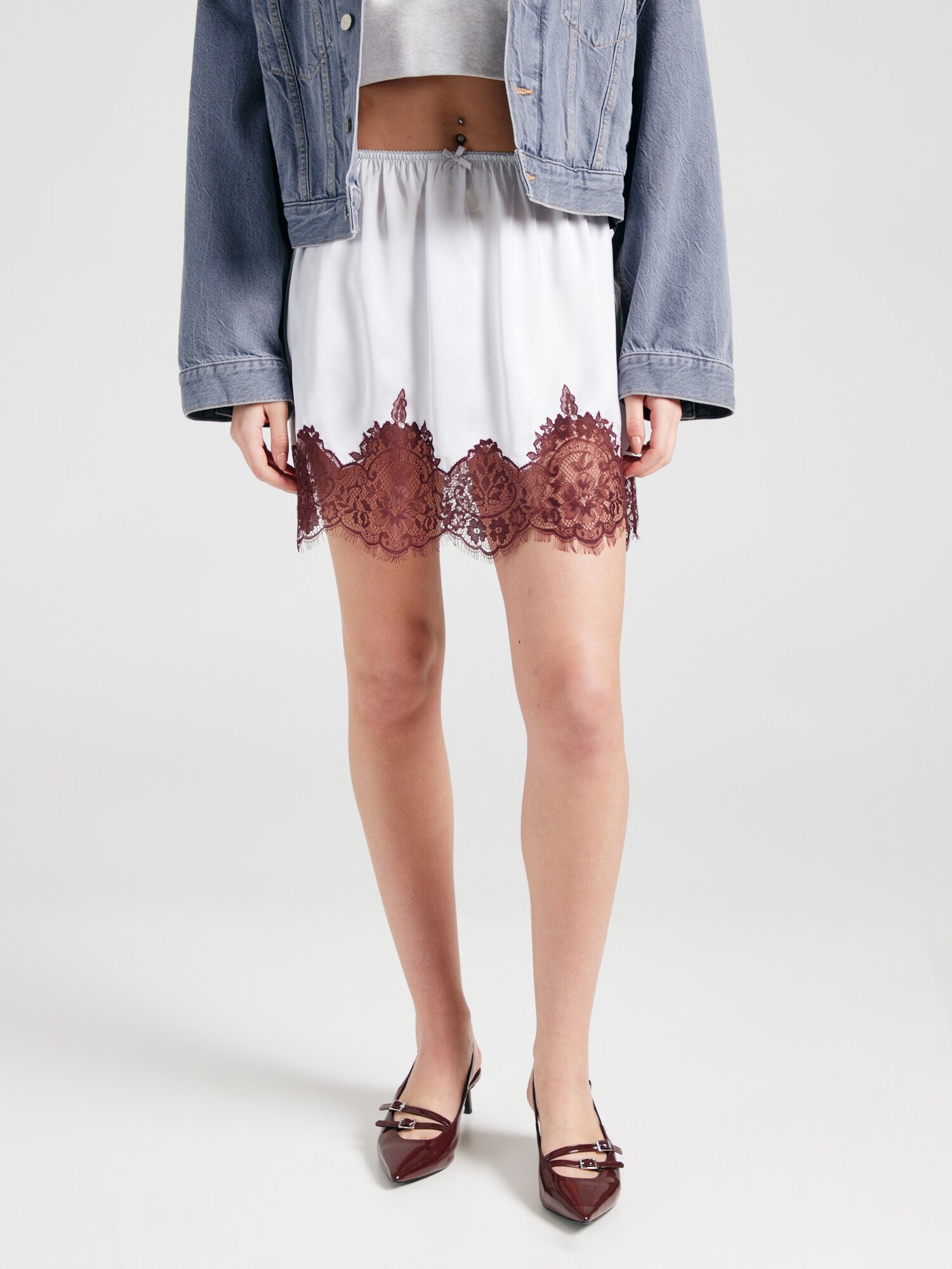 TOPSHOP Szoknyák  burgundi vörös / ezüst termék 2. képe