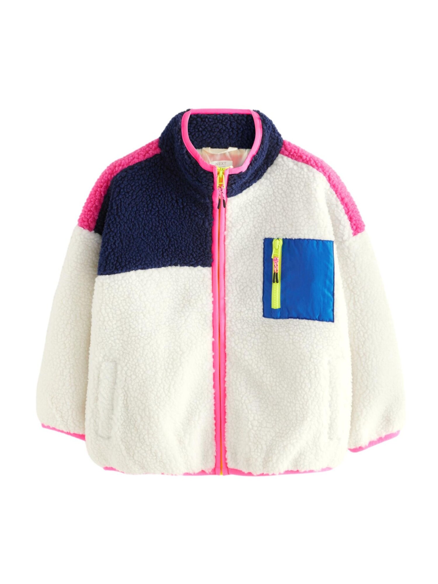 Next Jachetă  fleece  albastru / bleumarin / roz / alb