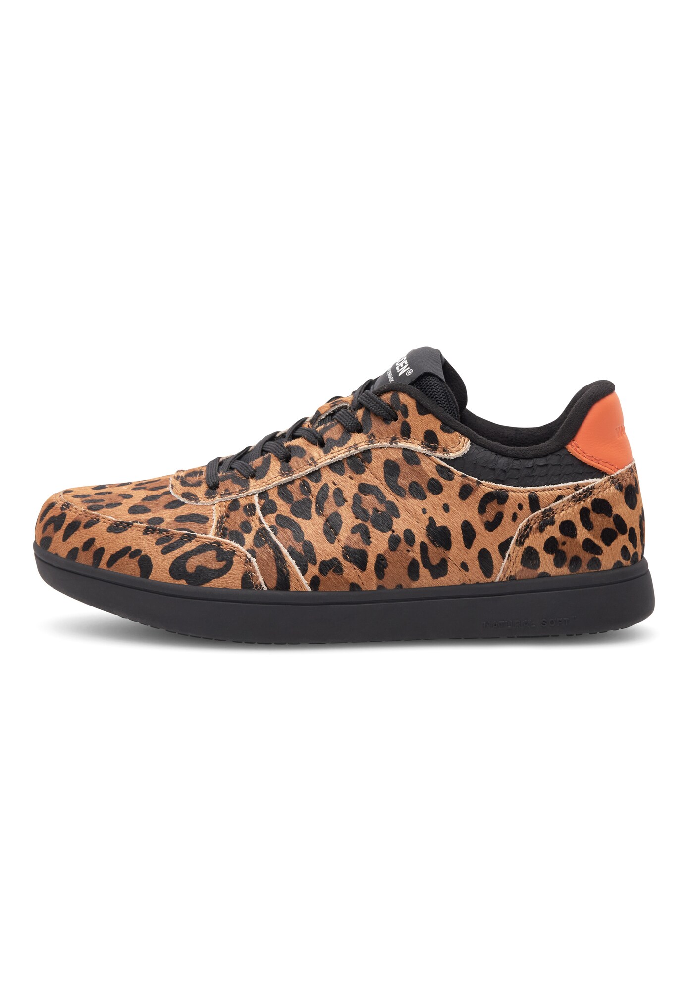 Woden Sneakers Laag ' Bjork Leo ' Lichtbruin / Oranje / Zwart