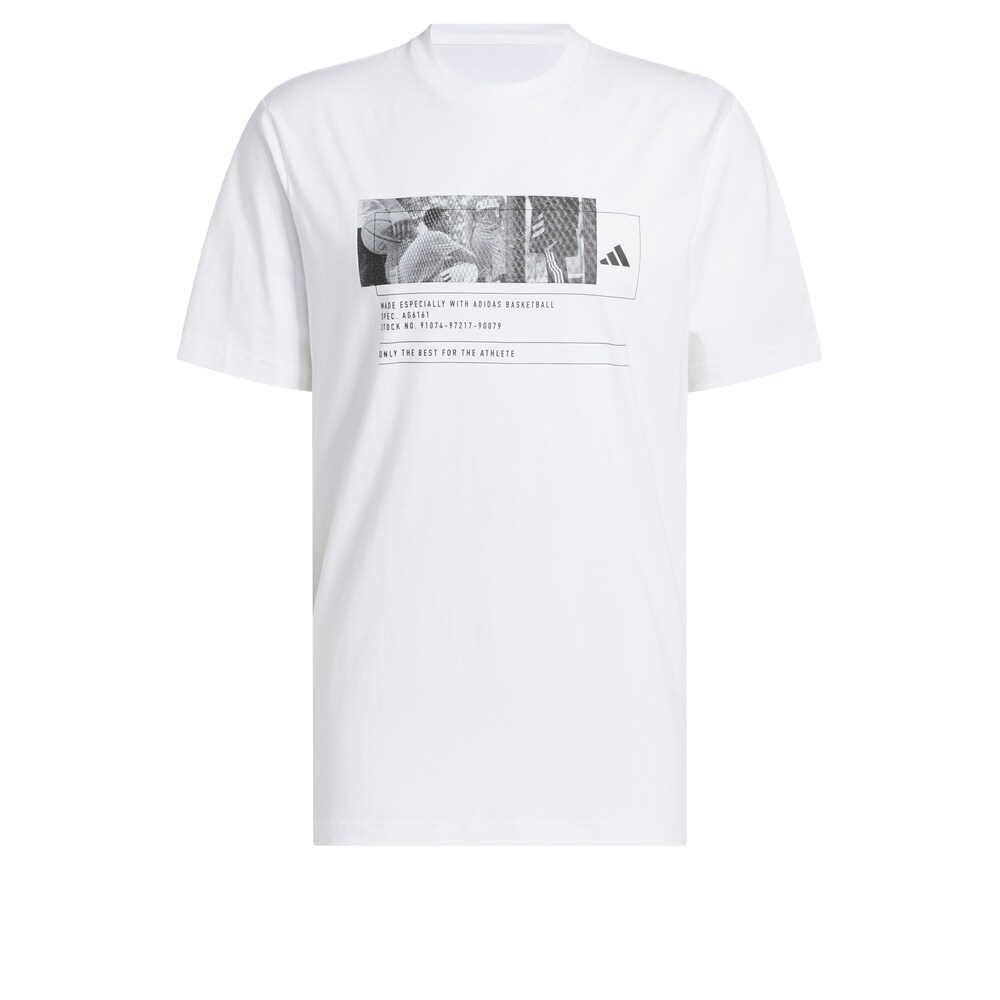 ADIDAS PERFORMANCE Funktionsshirt 'Basketball Graphic' Herren Größe XXL dunkelgrau / weiß