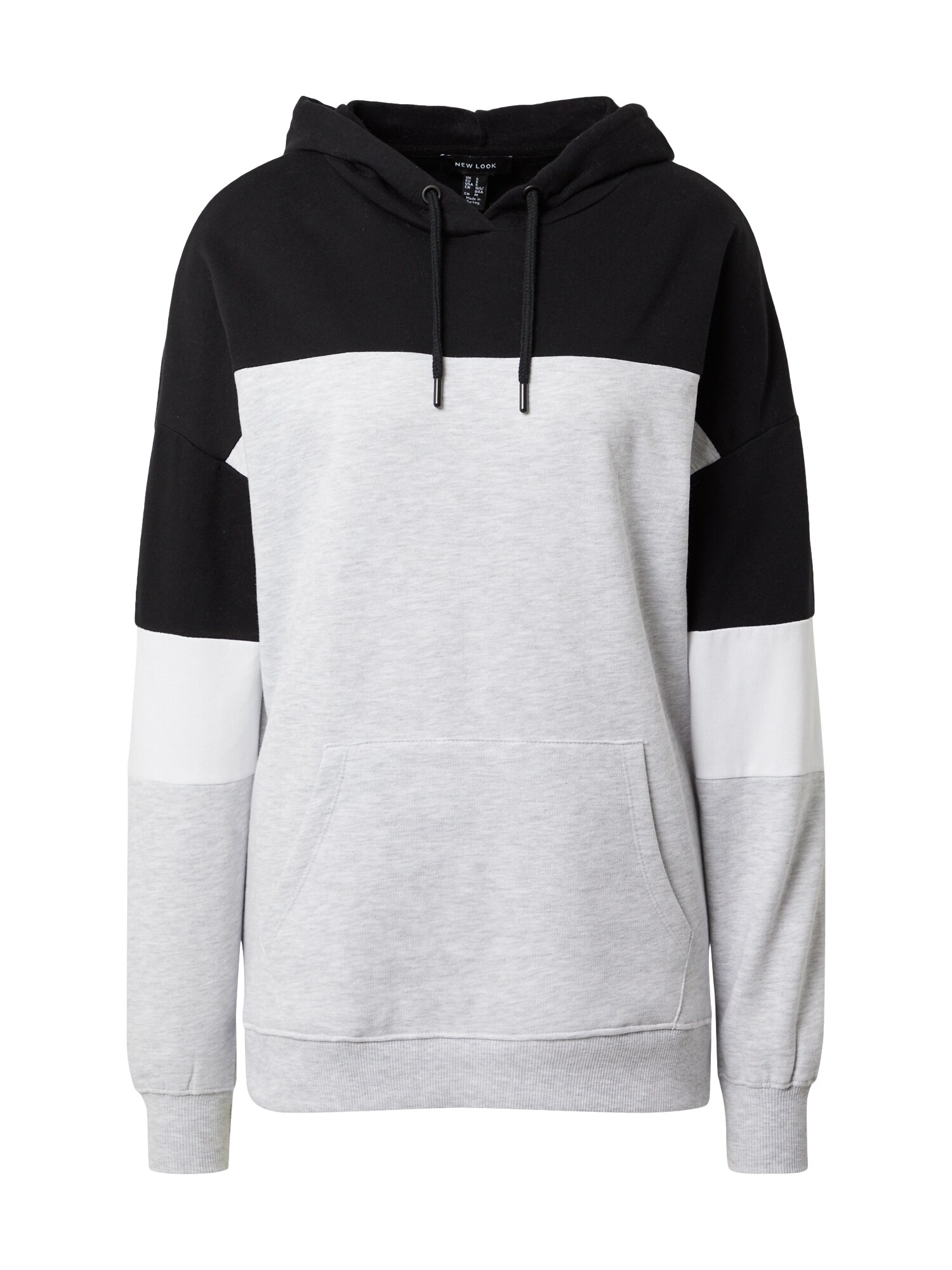 NEW LOOK Megztinis be užsegimo  juoda / pilka / balta