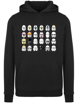 F4NT4STIC Sweatshirt ‘Star Wars Stormtrooper Piloten Helme’ Zwart / Wit