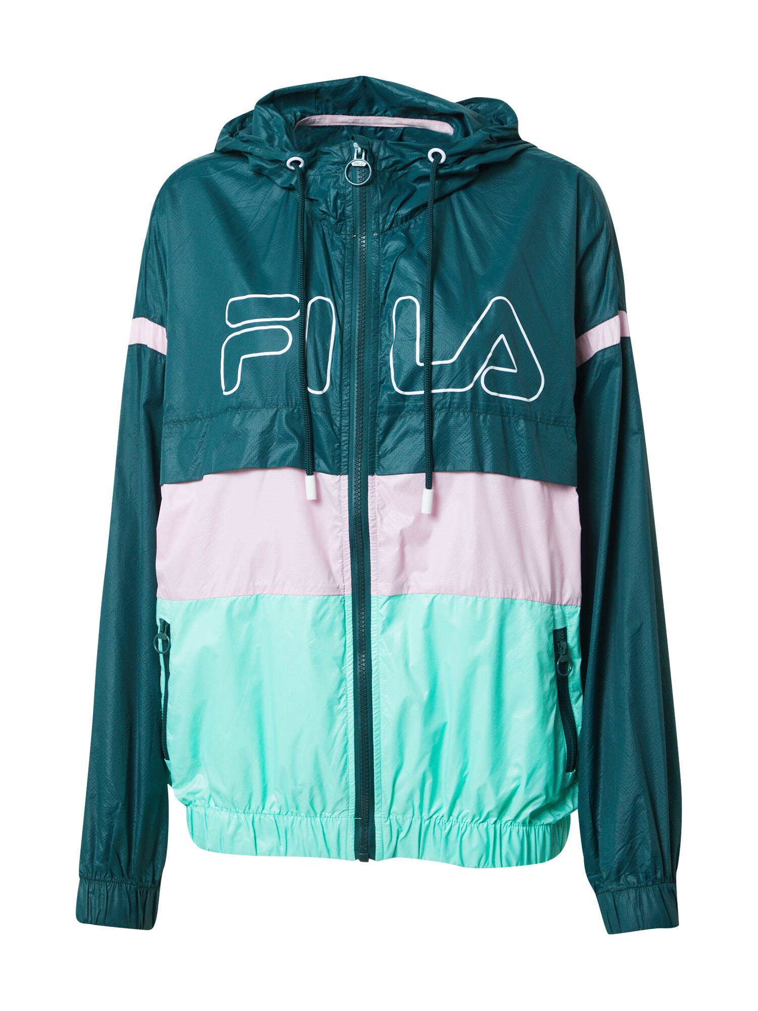 FILA Sportinė striukė 'Lazare'  tamsiai žalia / rožinė / mėtų spalva