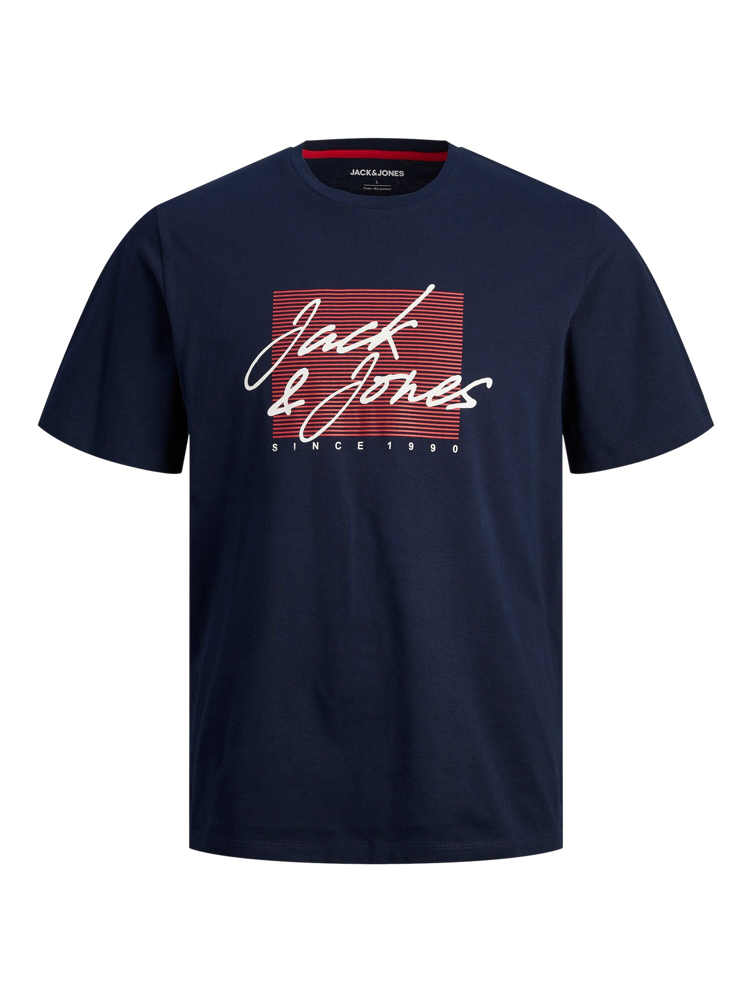 JACK & JONES Tričko 'JJZURI'  námornícka modrá / svetločervená / biela