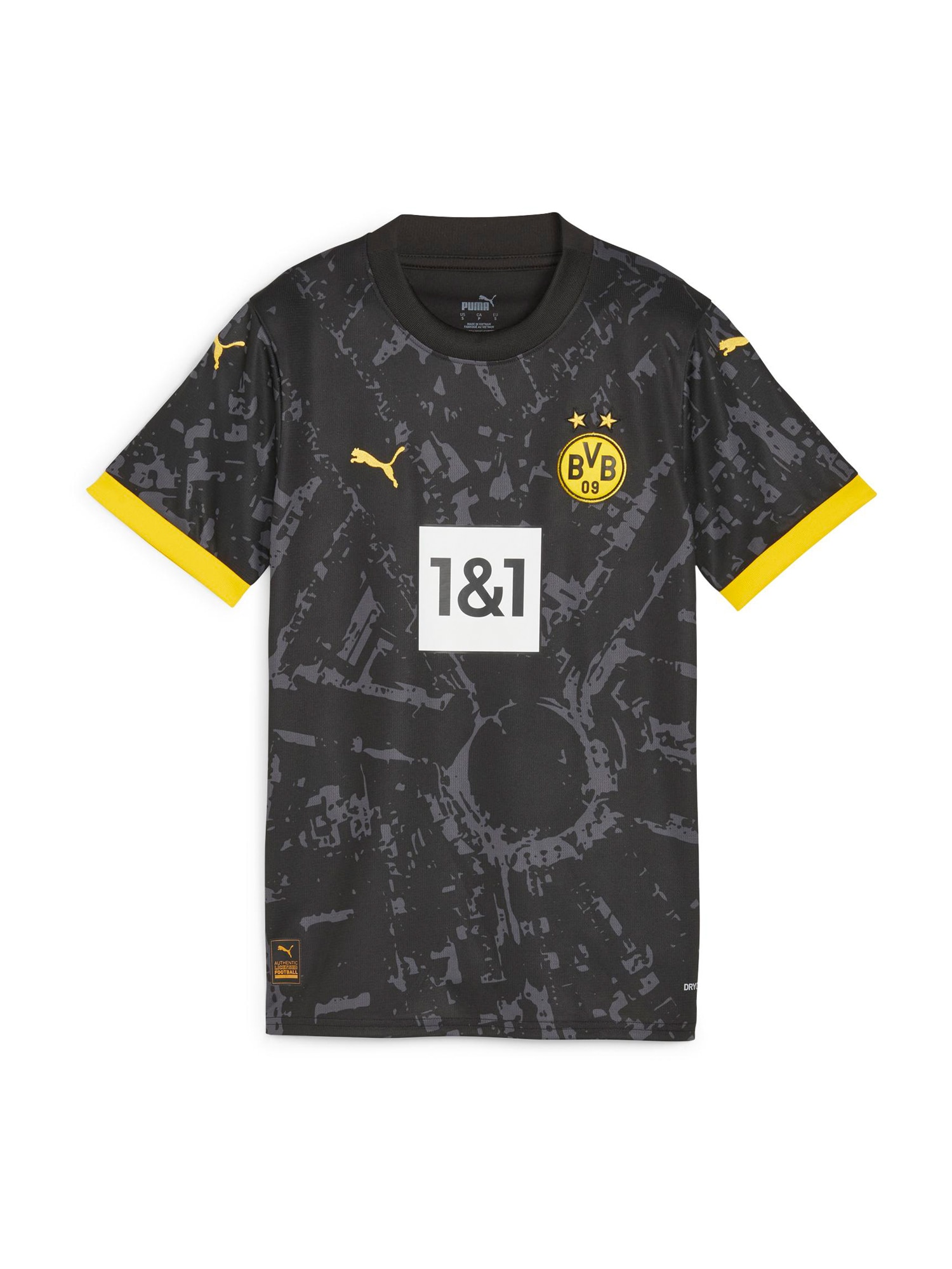 PUMA Трико 'Borussia Dortmund Away 2023/2024'  жълто / сиво / черно / бяло