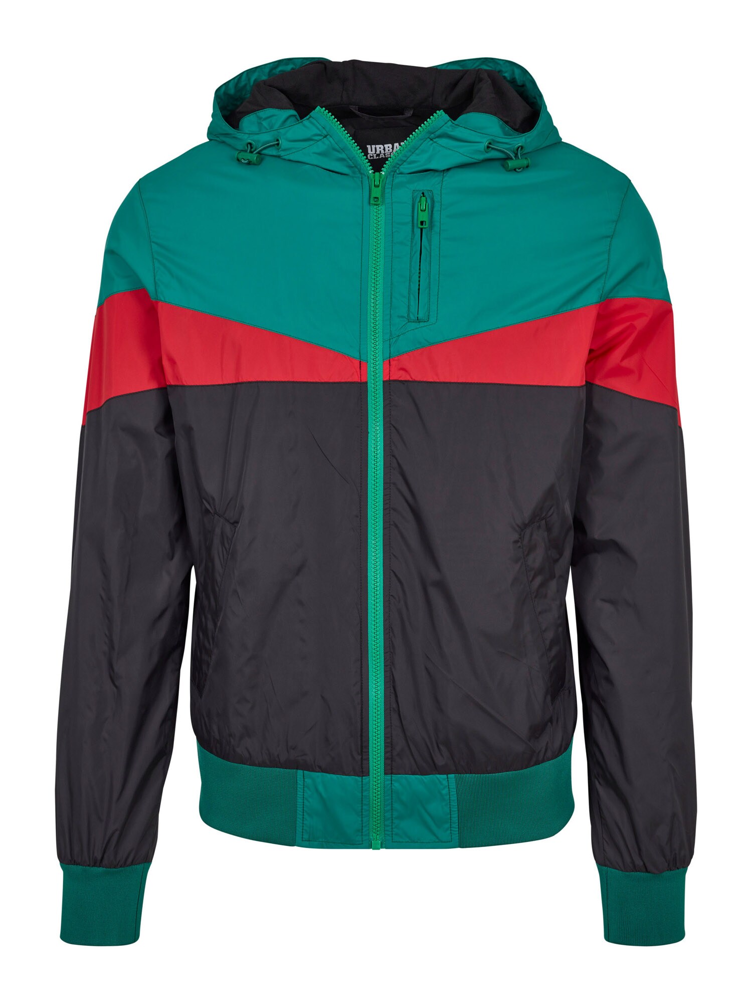 Urban Classics Demisezoninė striukė  ugnies raudona / juoda / žalia