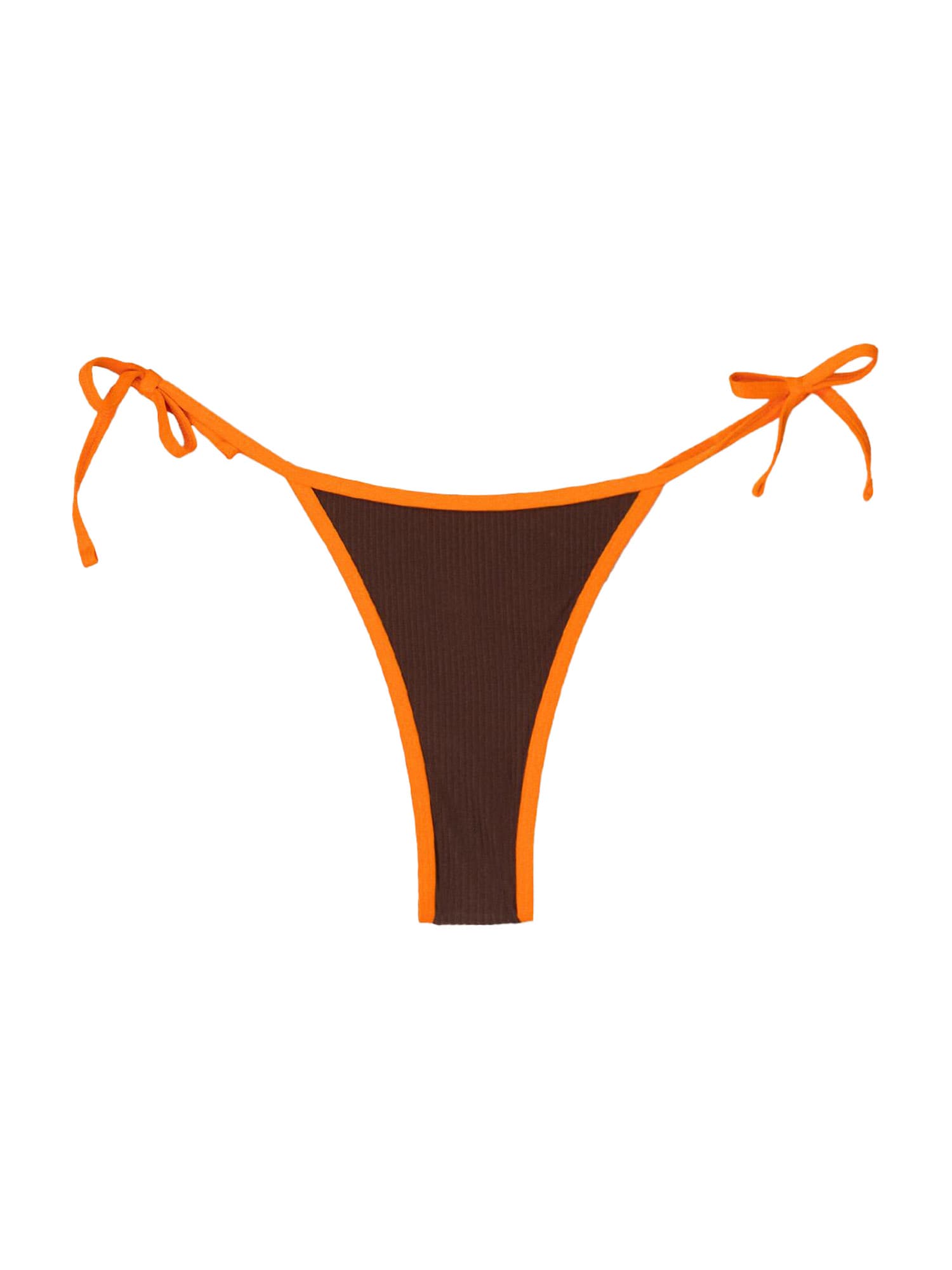 Bershka Slip costum de baie  maro / portocaliu