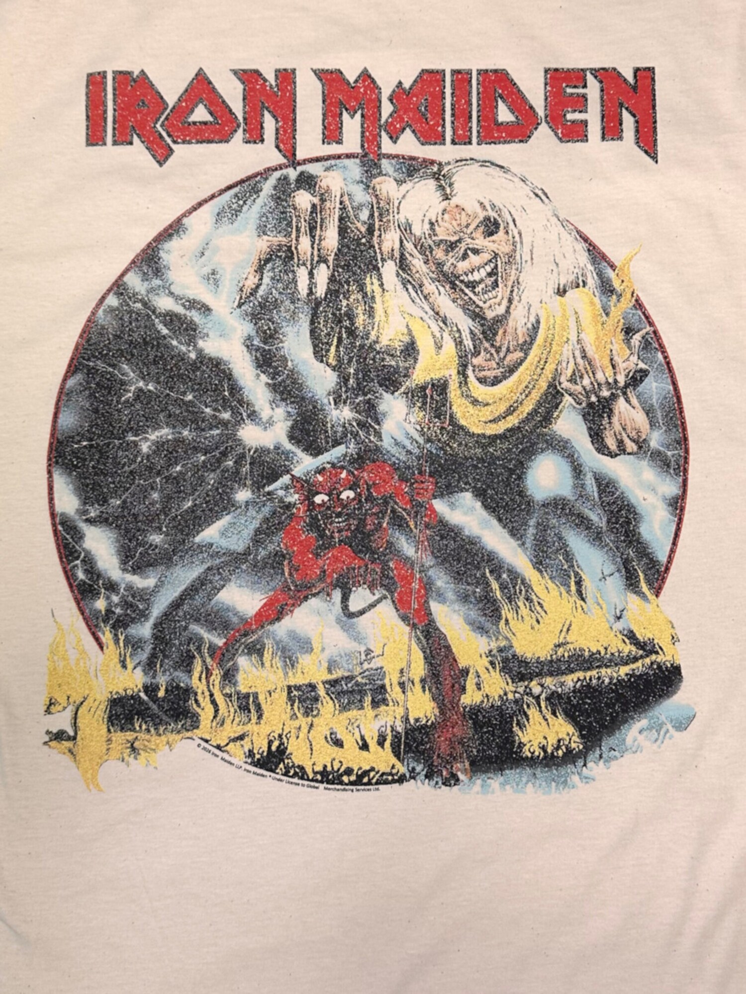 Iron Maiden Camiseta 'Iron  Maiden Number Of The Beast Vintage T-Shirt'  blanco natural – imagen 3