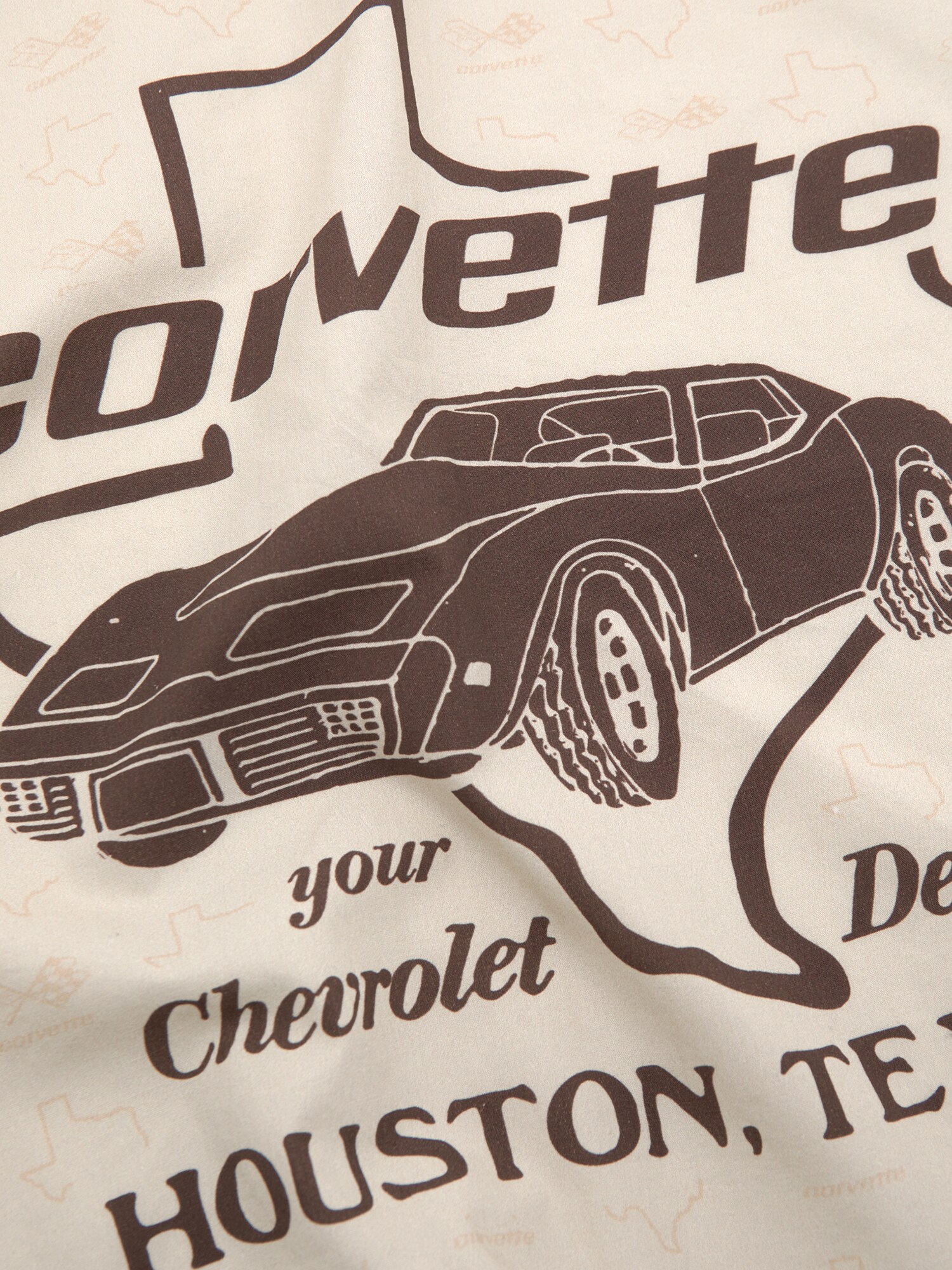 Pull&Bear Kendő 'CHEVROLET CAR'  világosbarna / fehér termék 2. képe