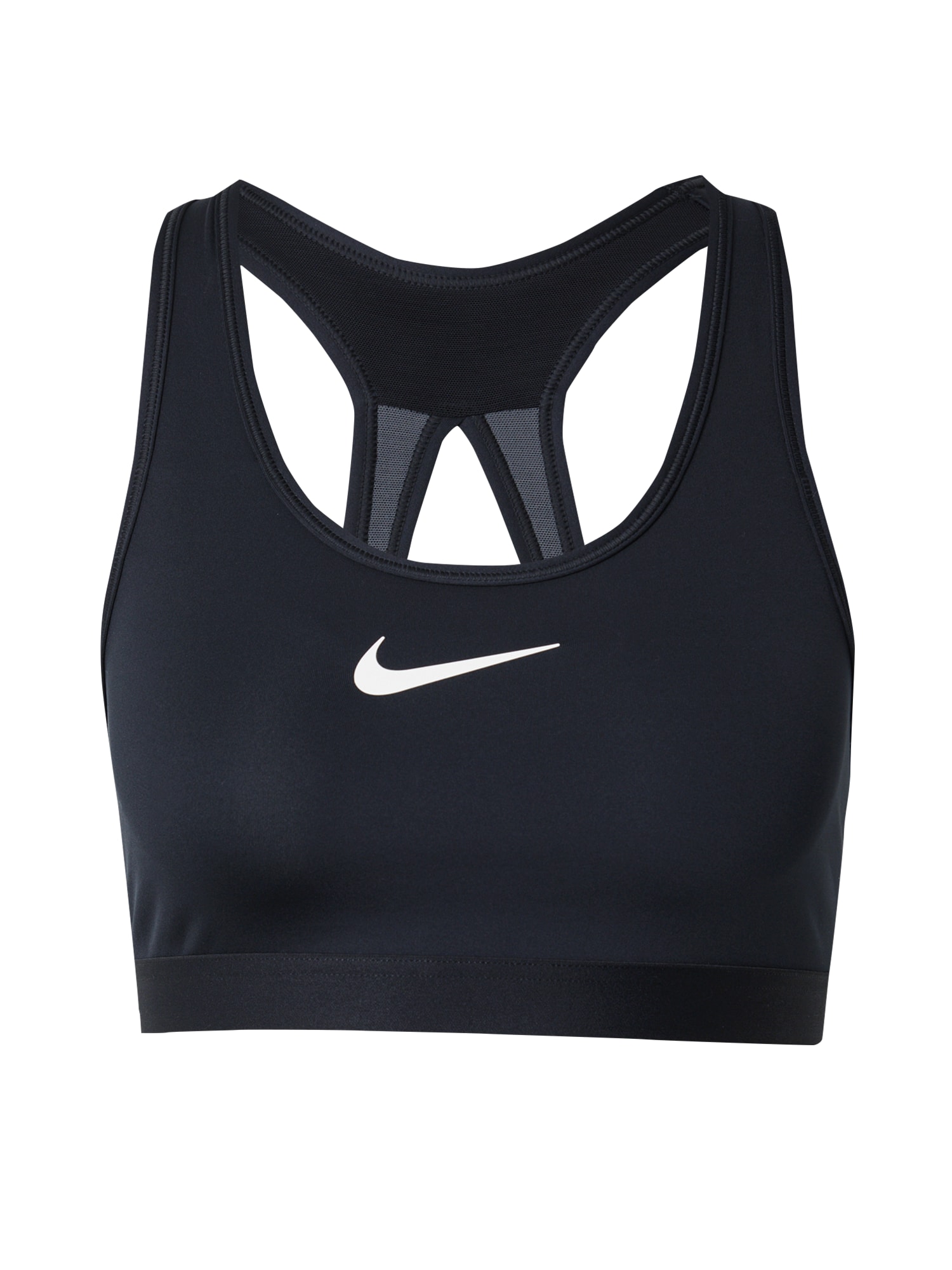 NIKE Sutien sport SWOOSH  negru / alb