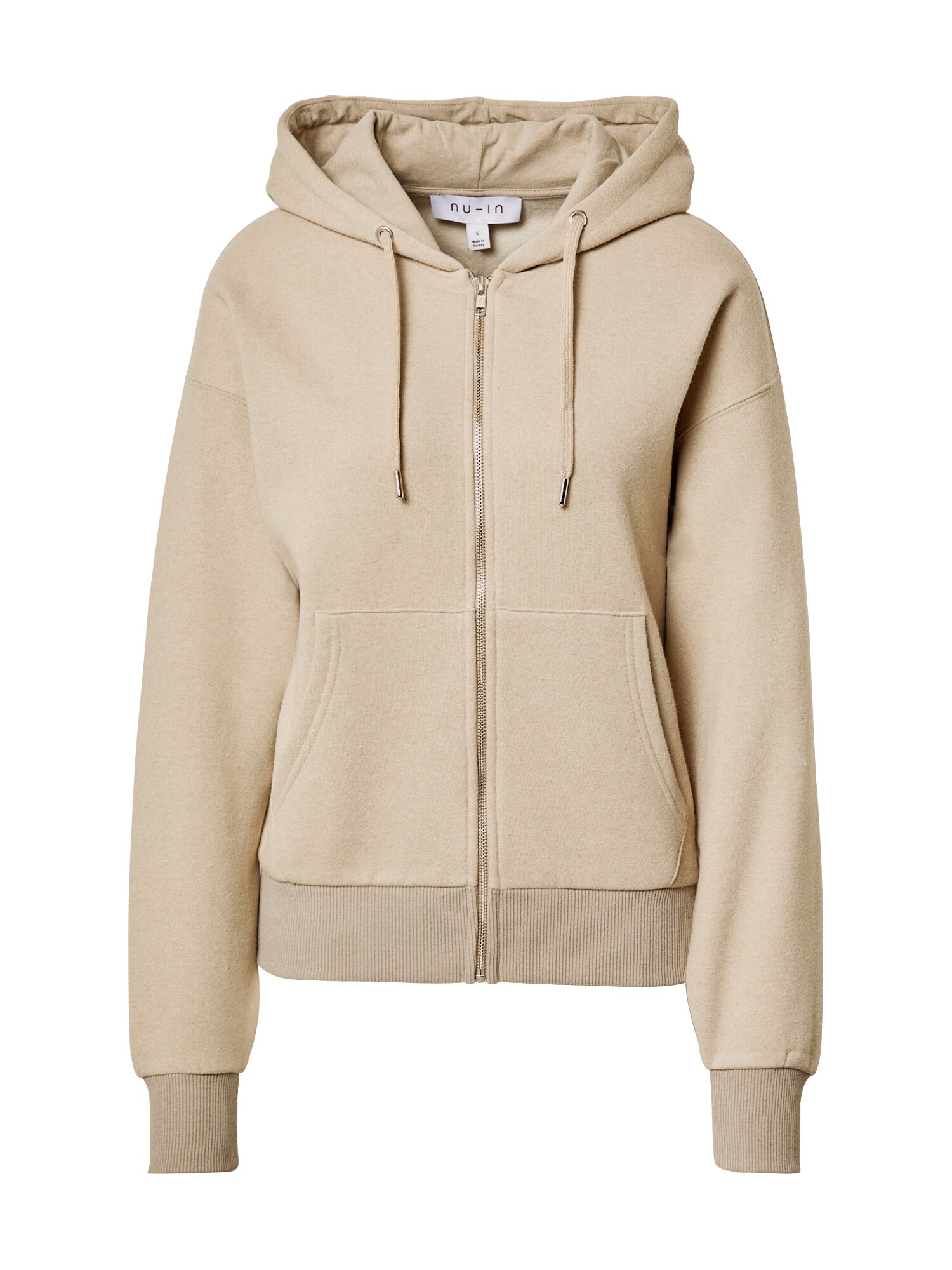 NU-IN Džemperis 'Basic Zip Up Hoodie'  smėlio