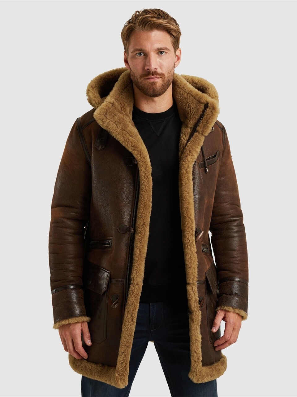 Övergångsjacka 'Long Lammy leather jacket'