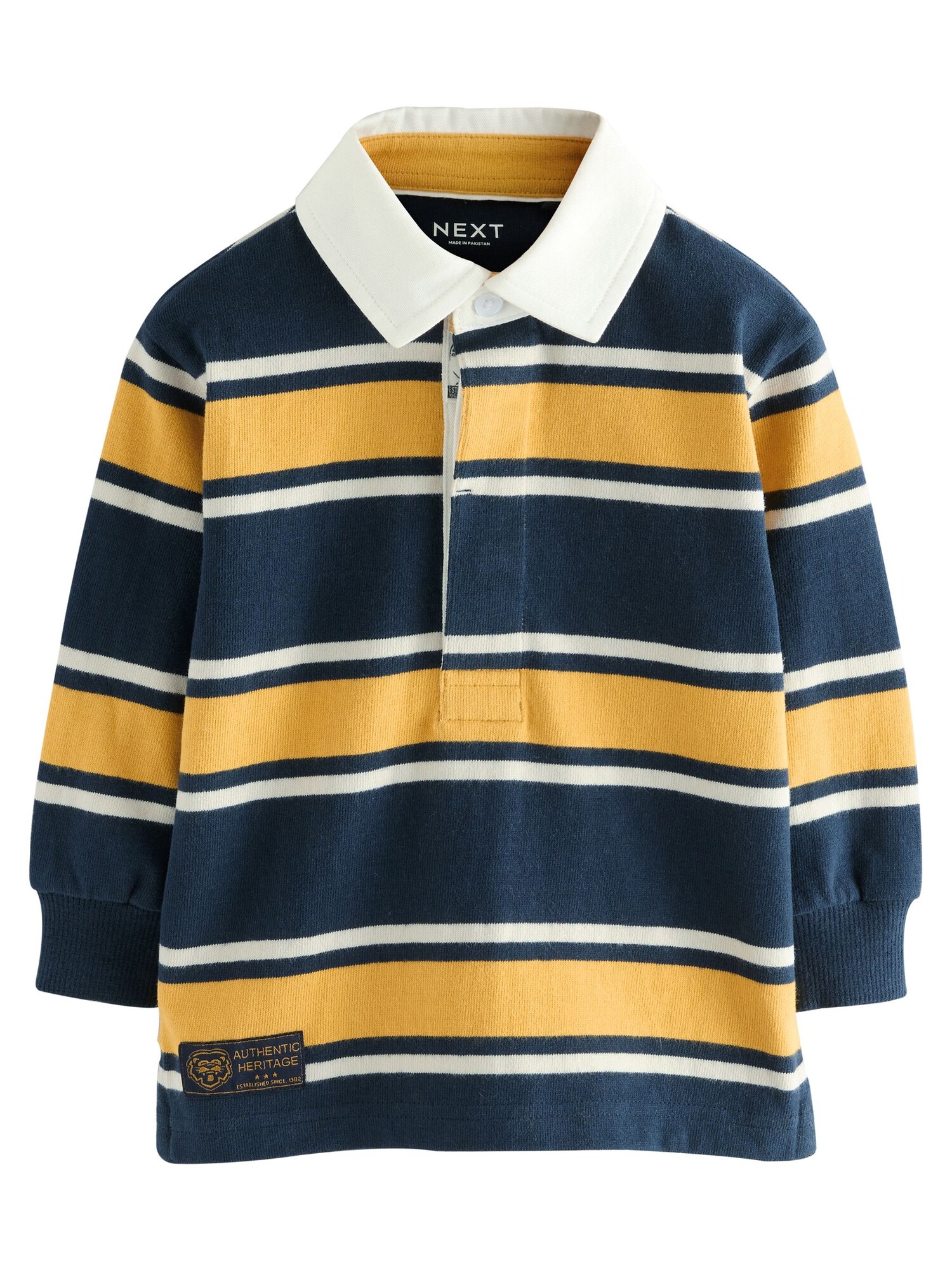 Next Tricou  bleumarin / galben / alb