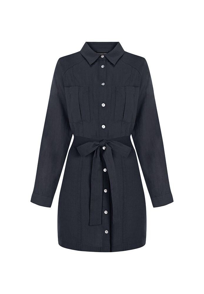 FRESHLIONS Hemdkleid 'Belinda' Damen Größe 38 dunkelblau Winterkleid